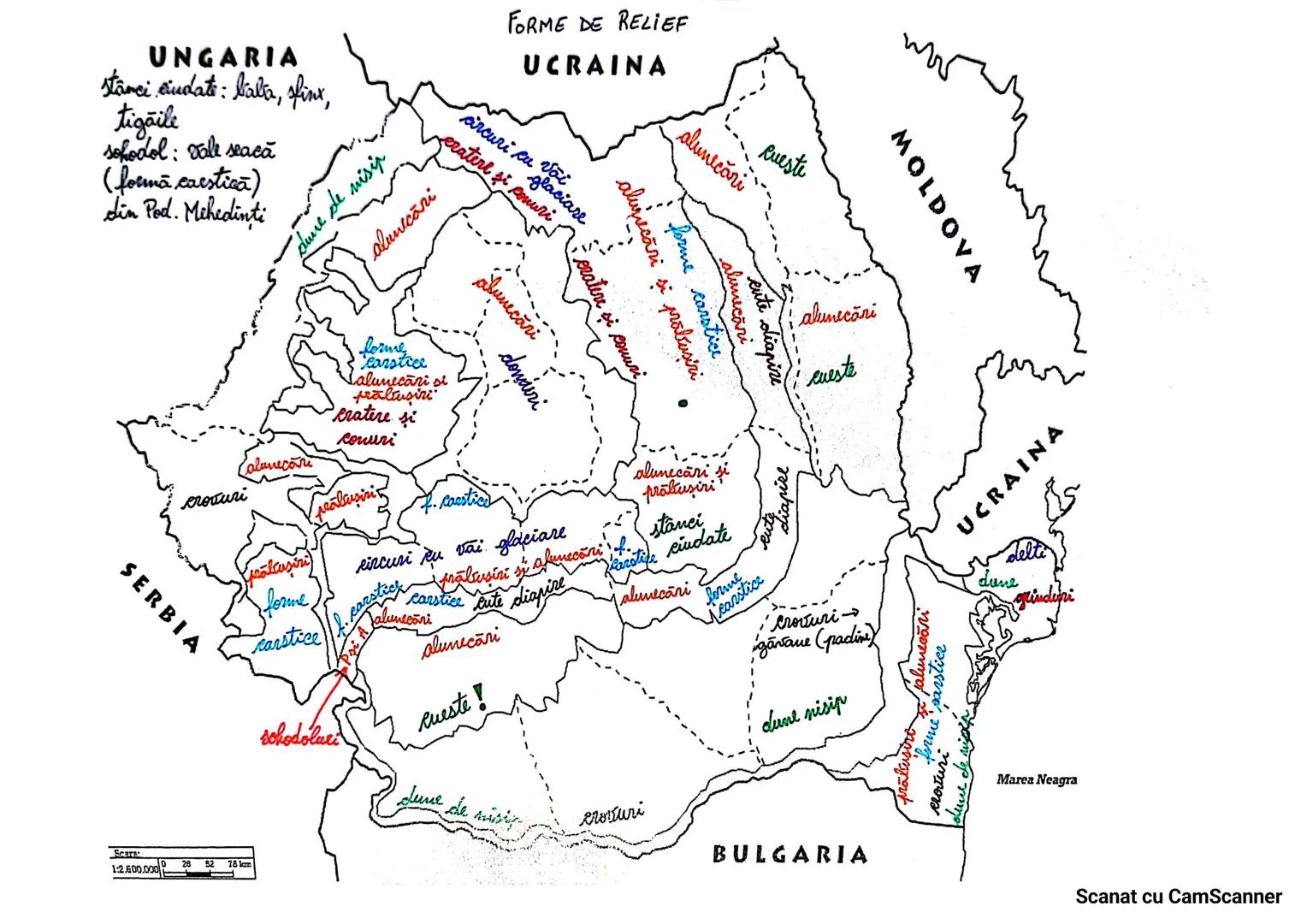 MOLDOVA
UNGARIA
stânci ciudate: bala, sfint,
tigaile
sohodol: vale seacă
(forma carstica)
din Pod. Mehedinti
SERBIA
erovuri
Scars:
1:2.6