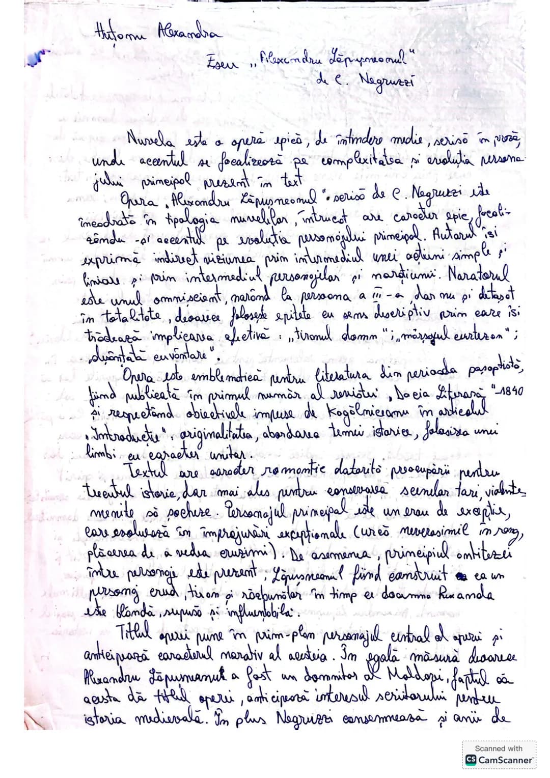# Hitomi Alexandra
Esen, Filexendru Leрикоти?"
de e. Negruzzi
Nurvela este a operă epiès, de întindere medie, seriso în proză,
unde accent