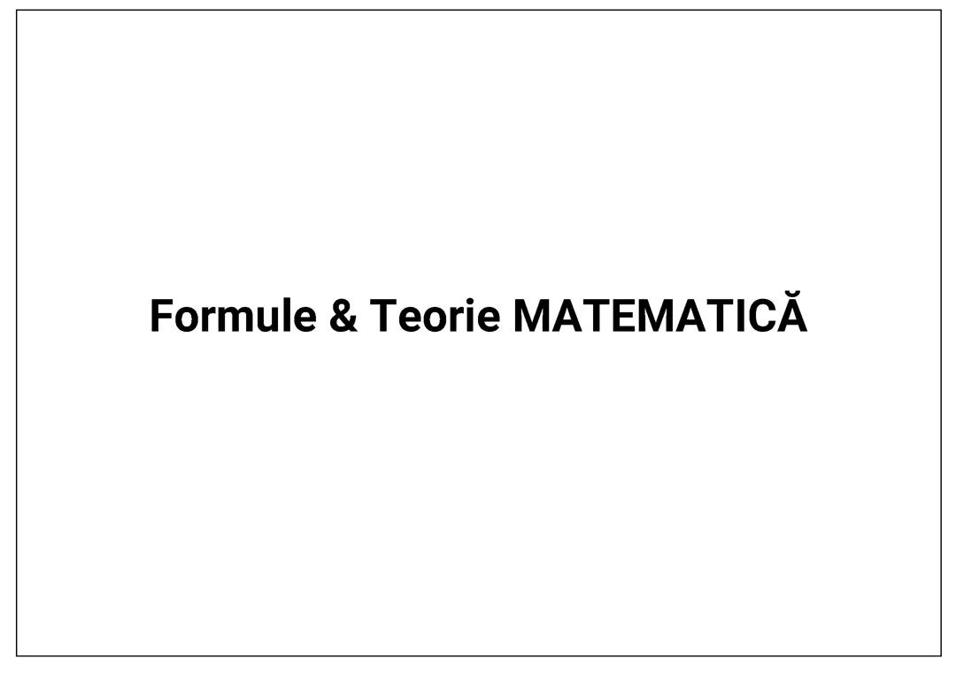 formule matematică pentru bac