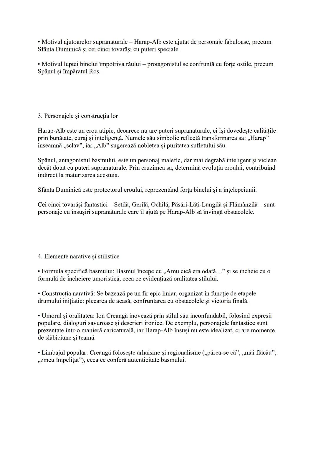 Redactează un eseu de minim 400 de cuvinte în care să prezinți particularități ale unui basm
cult studiat
# Povestea lui Harap-Alb
### De
