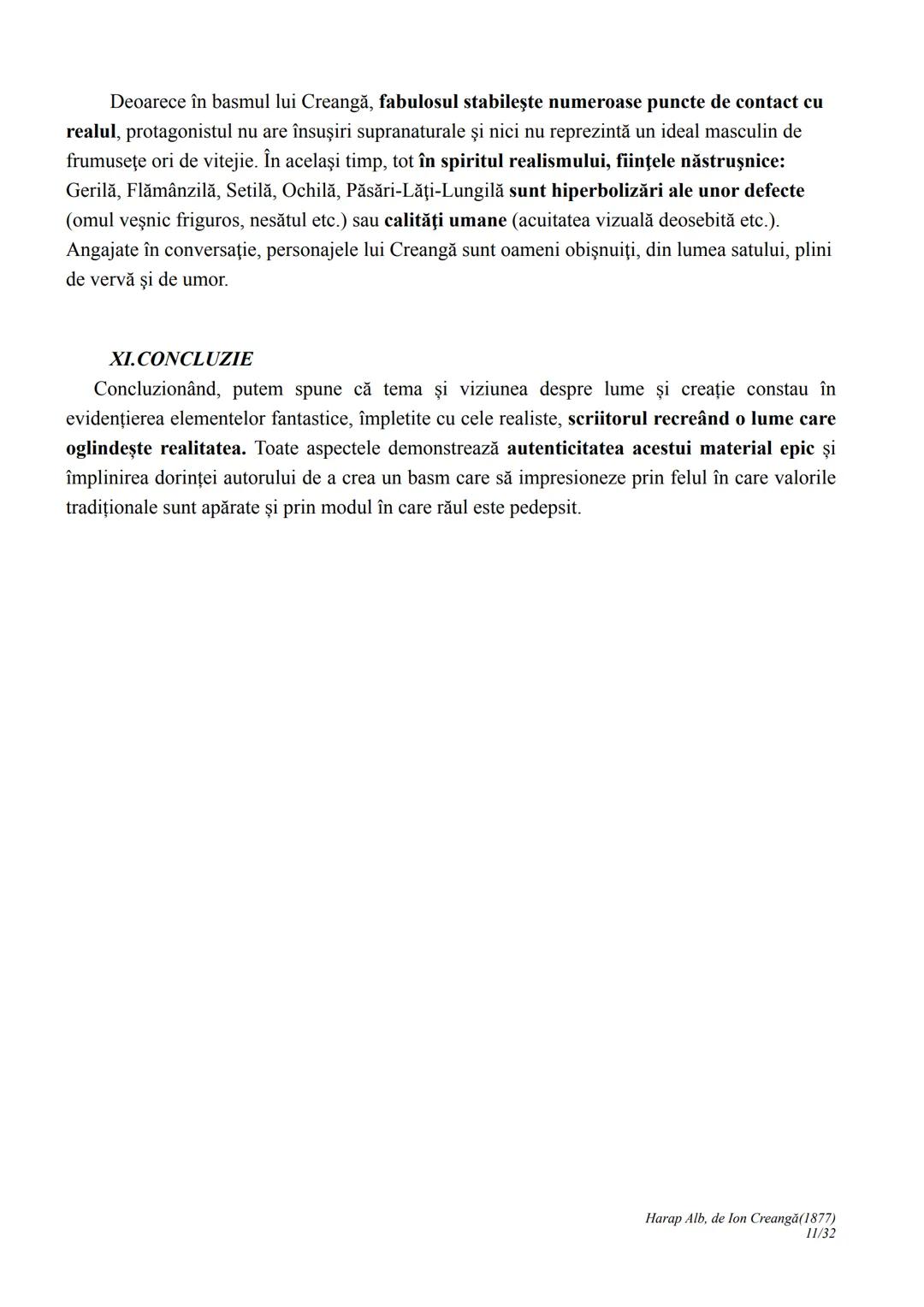 --- OCR Start ---
Harap Alb
Ion Creangă
1877
I. CONTEXTUALIZARE ȘI ÎNCADRARE
Povestea lui Harap-Alb apare în 1877, în revista Convorbiri lit