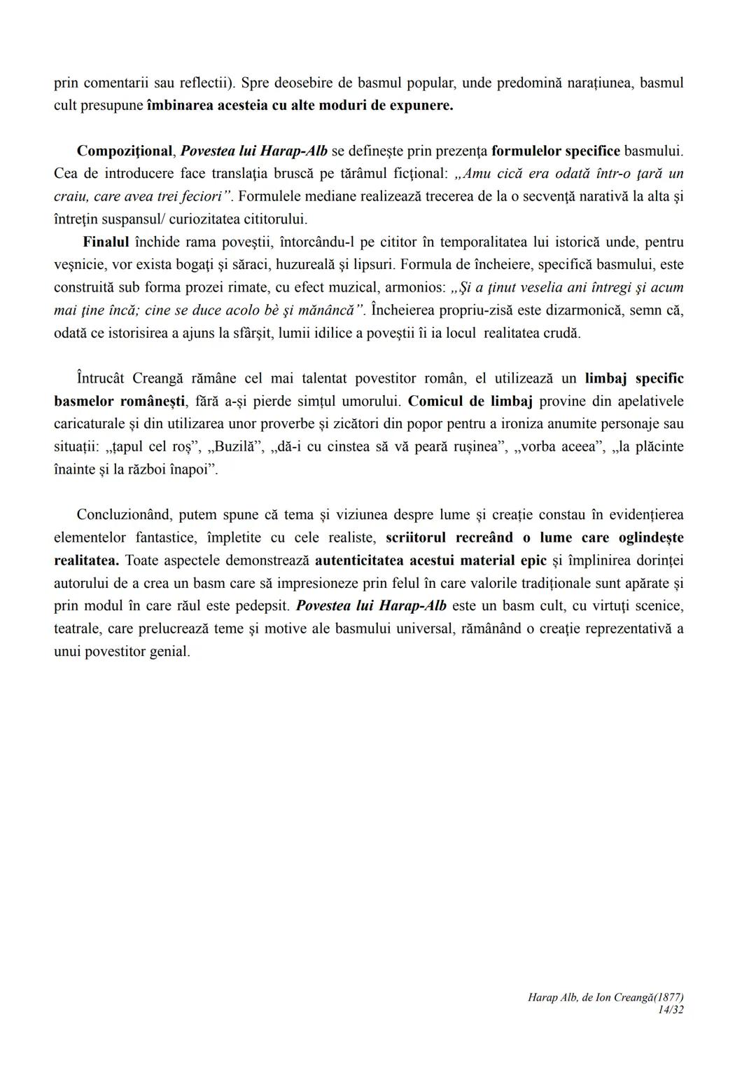 --- OCR Start ---
Harap Alb
Ion Creangă
1877
I. CONTEXTUALIZARE ȘI ÎNCADRARE
Povestea lui Harap-Alb apare în 1877, în revista Convorbiri lit