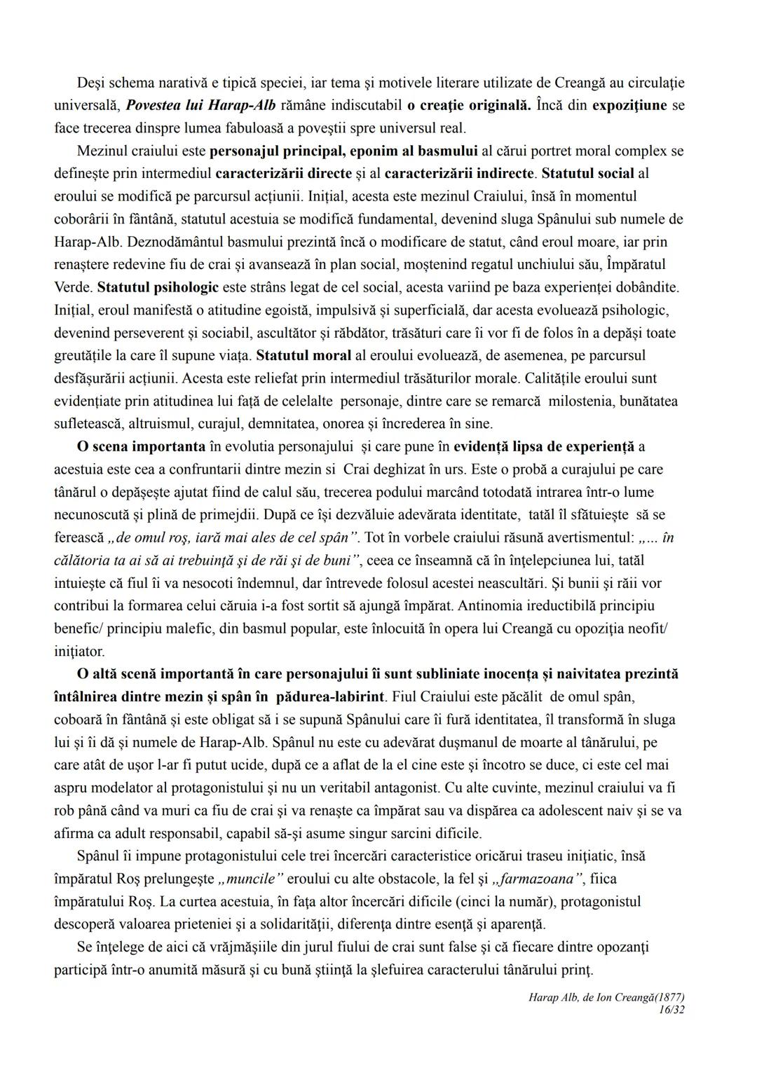 --- OCR Start ---
Harap Alb
Ion Creangă
1877
I. CONTEXTUALIZARE ȘI ÎNCADRARE
Povestea lui Harap-Alb apare în 1877, în revista Convorbiri lit
