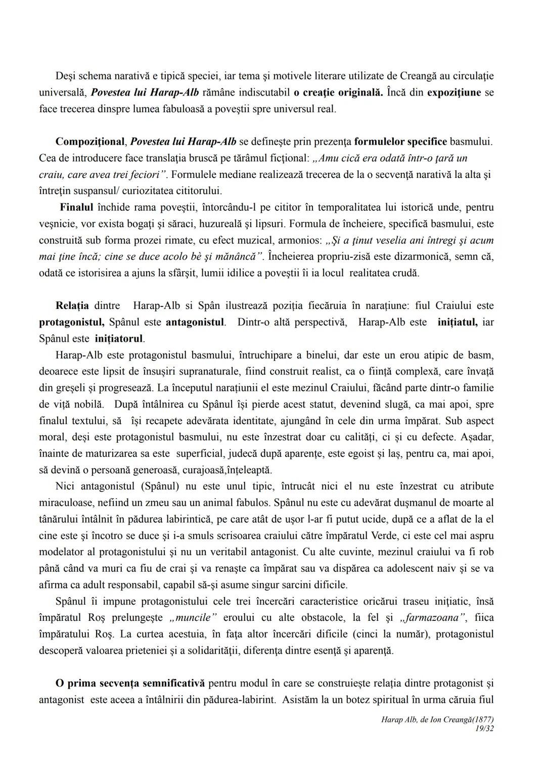 --- OCR Start ---
Harap Alb
Ion Creangă
1877
I. CONTEXTUALIZARE ȘI ÎNCADRARE
Povestea lui Harap-Alb apare în 1877, în revista Convorbiri lit