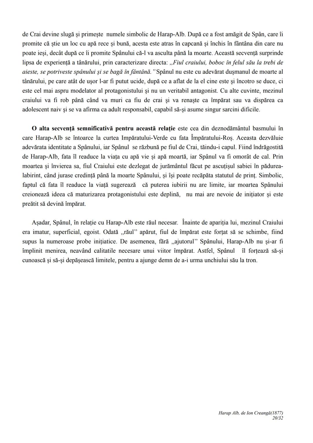 --- OCR Start ---
Harap Alb
Ion Creangă
1877
I. CONTEXTUALIZARE ȘI ÎNCADRARE
Povestea lui Harap-Alb apare în 1877, în revista Convorbiri lit
