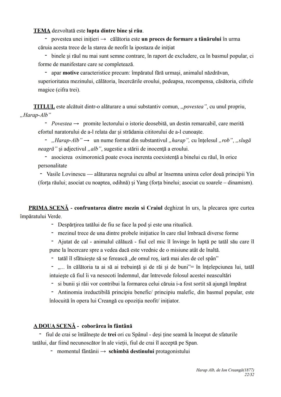 --- OCR Start ---
Harap Alb
Ion Creangă
1877
I. CONTEXTUALIZARE ȘI ÎNCADRARE
Povestea lui Harap-Alb apare în 1877, în revista Convorbiri lit