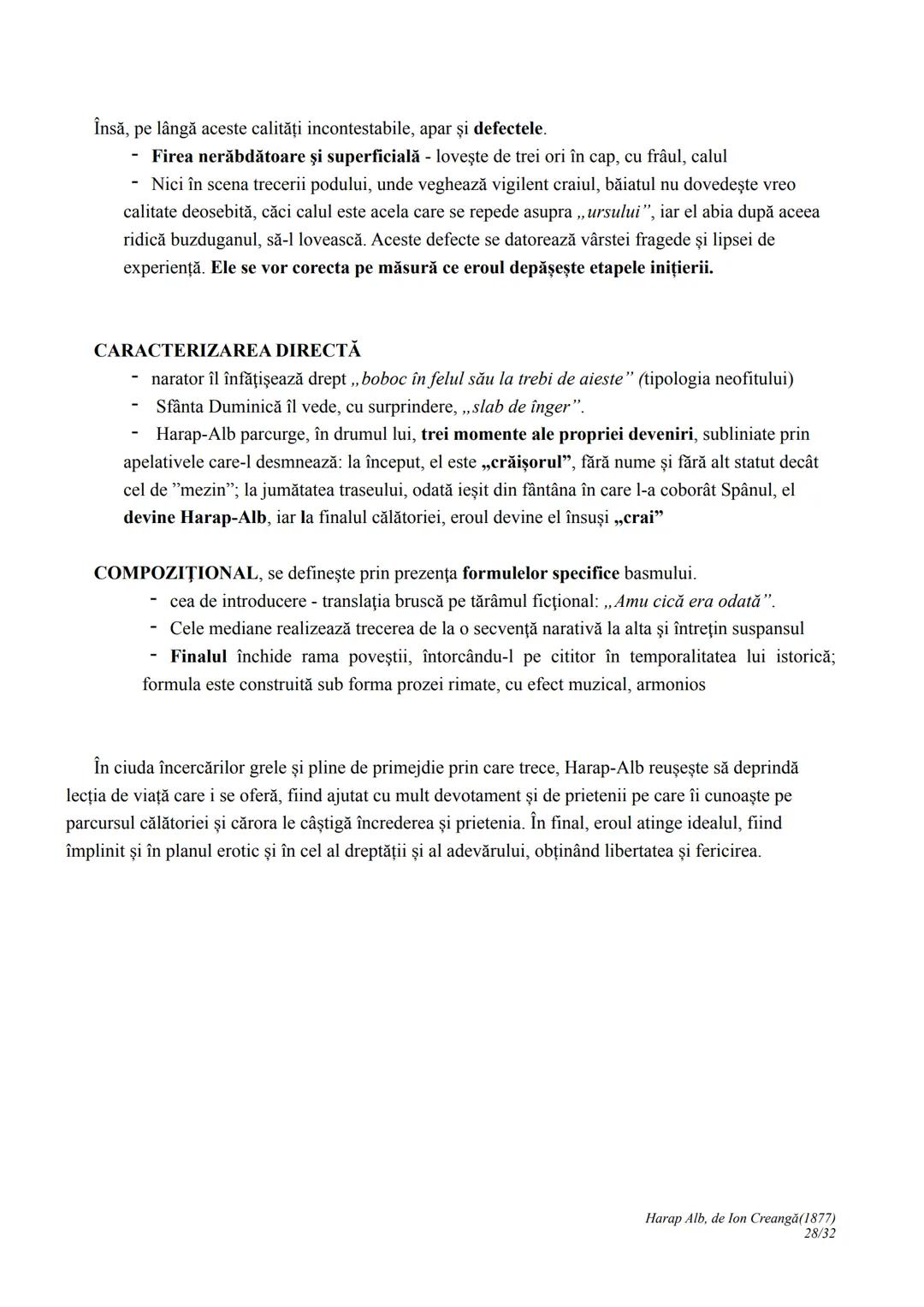 --- OCR Start ---
Harap Alb
Ion Creangă
1877
I. CONTEXTUALIZARE ȘI ÎNCADRARE
Povestea lui Harap-Alb apare în 1877, în revista Convorbiri lit