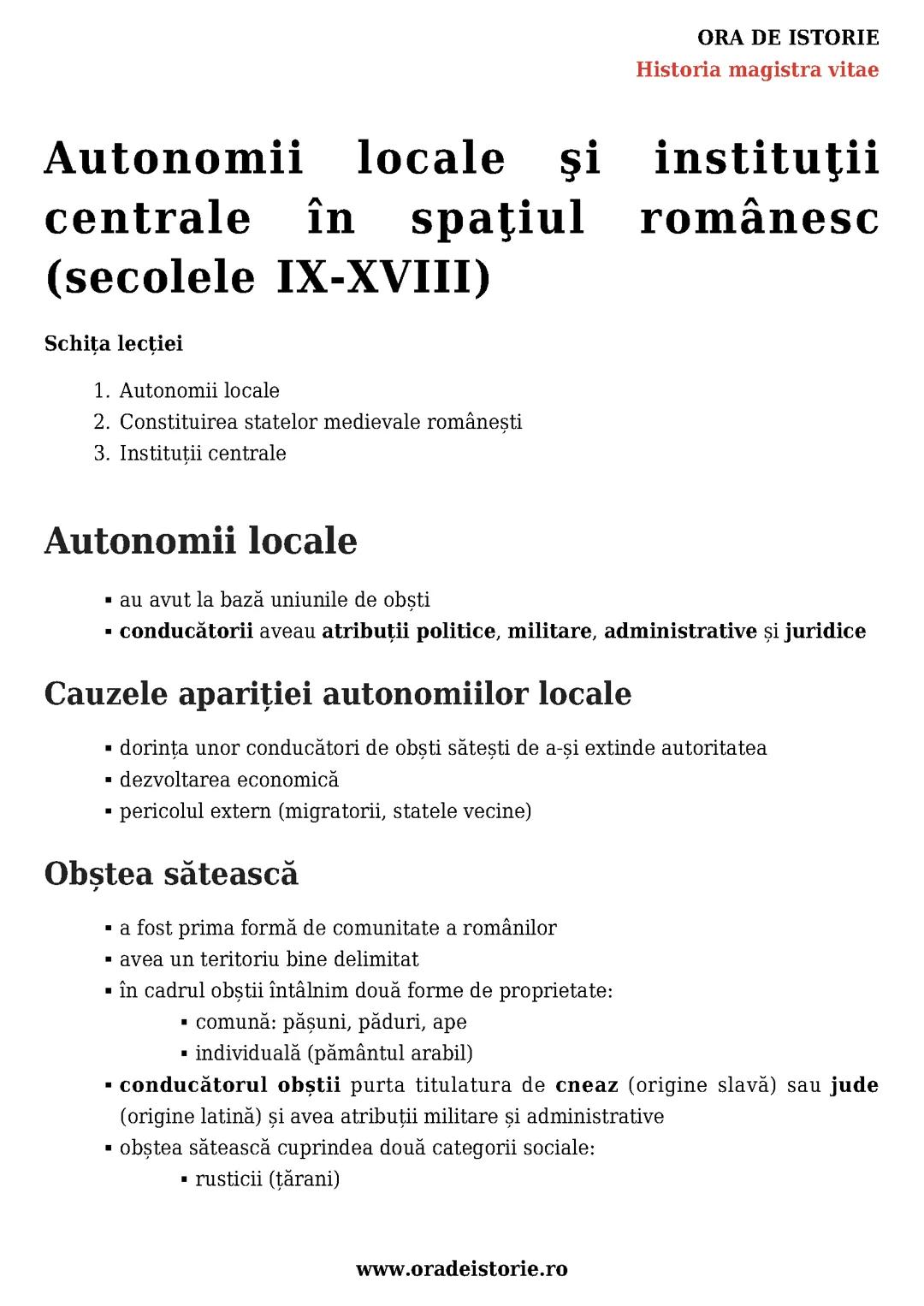 Autonomii locale şi instituțiile centrale