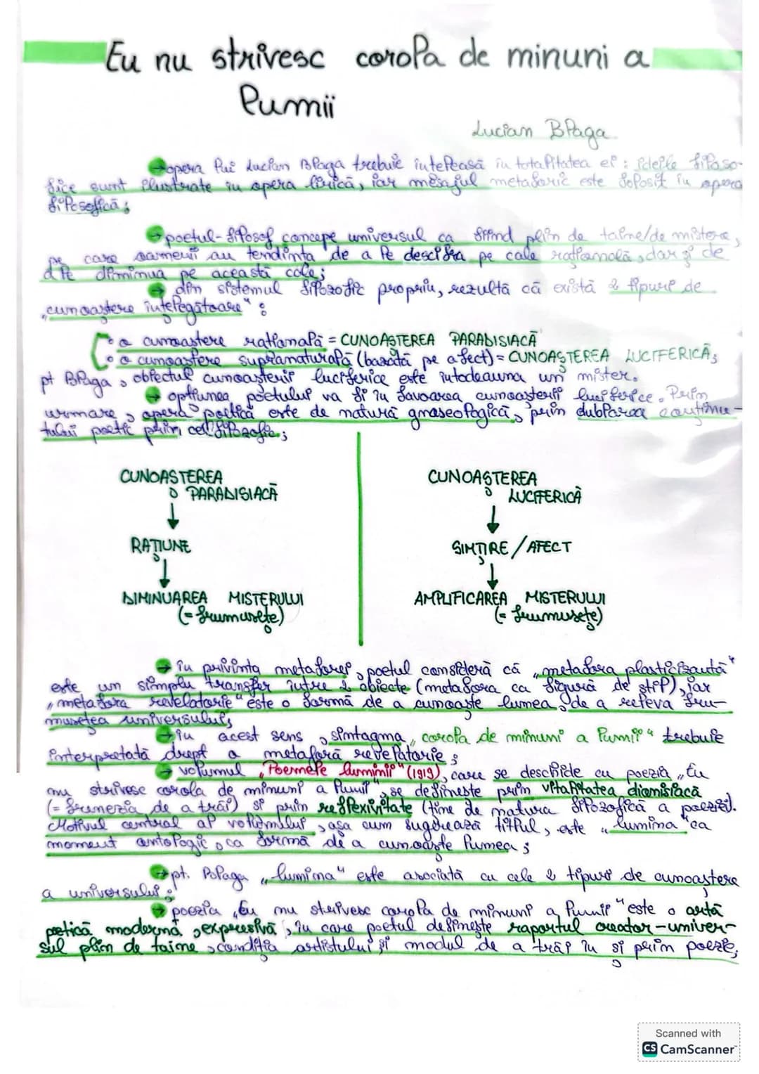 # Lucian
Blaga # Eu nu strivesc corola de minuni a
Pumii
Lucian Blaga
Copera Pui Lucian Blaga trebuie intefeasă în totalitatea el: Sdelle