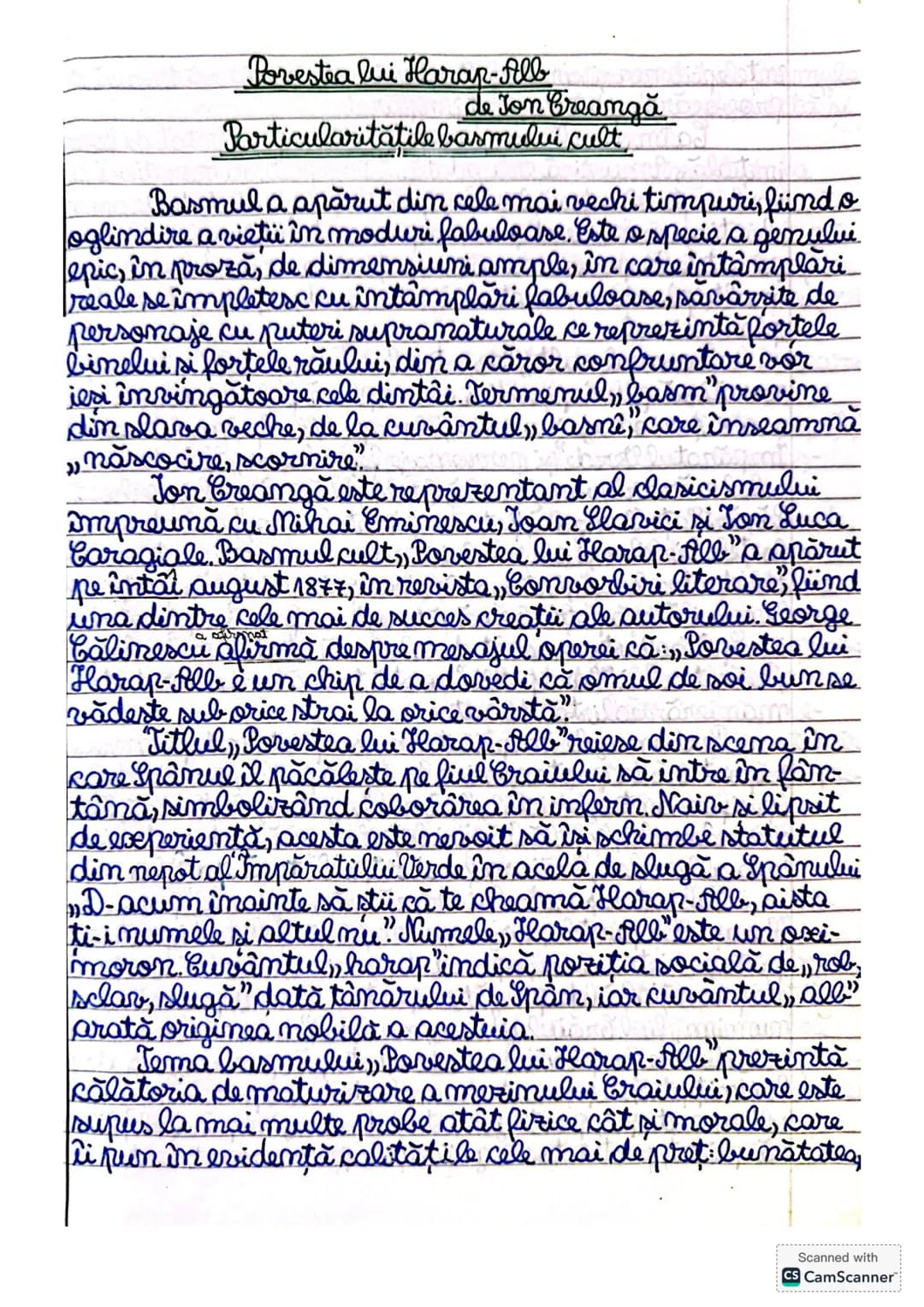 # Povestea lui Harap-Alb
de Ion Creangă
# Particularitățile basmului cult
Basmul a apărut din cele mai vechi timpuri, find o
oglindire a