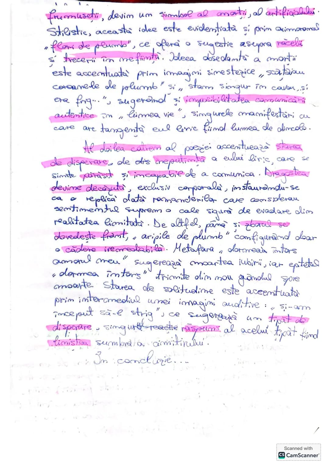 frumuseti, devim um simbol al amortis, al artificialului.
Stilistic, această idee este evidențiată şi prin aximaamul
"flori de plumb", ce of