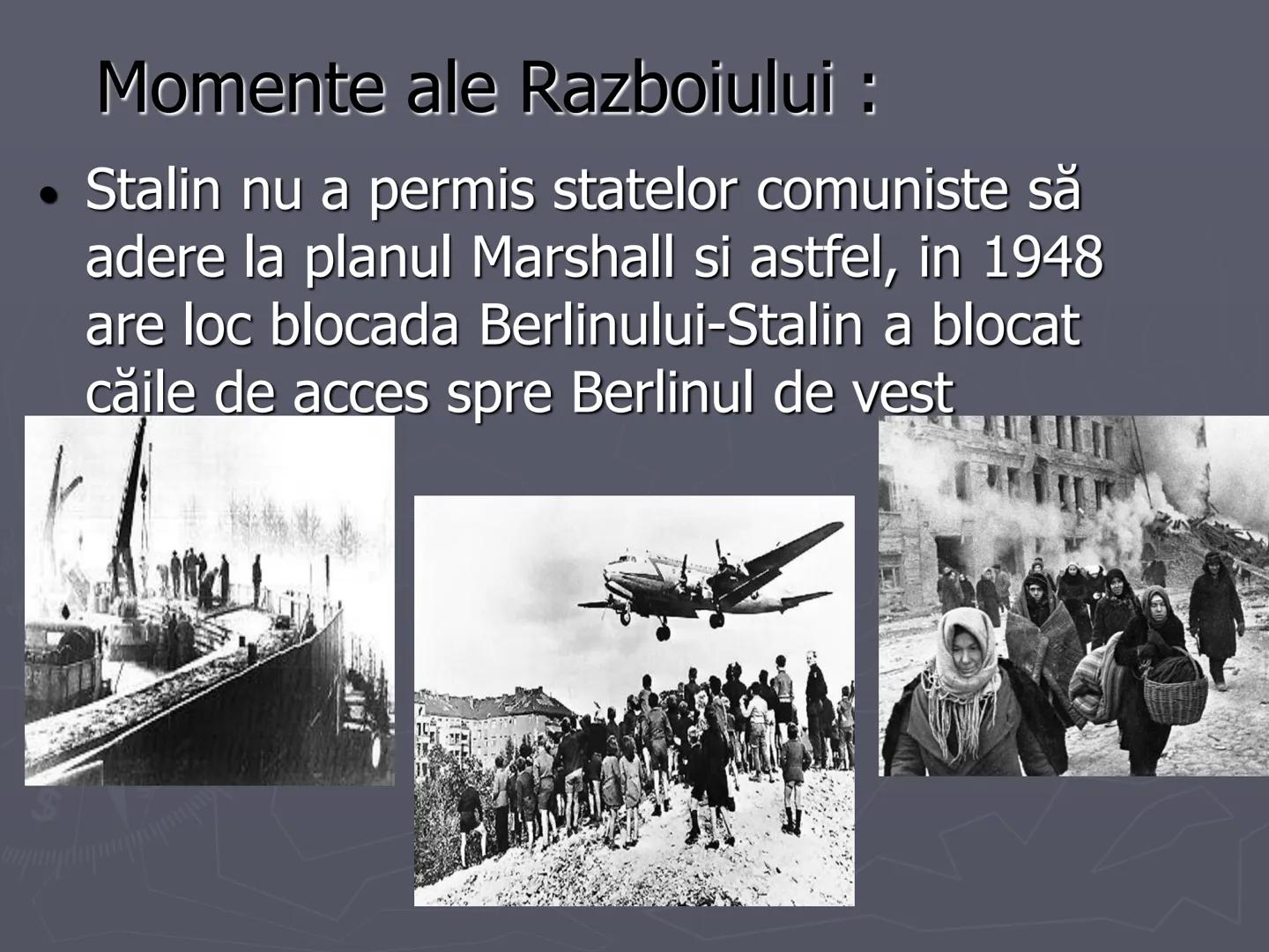 # Razboiul
# Rece
1947-1991 Războiul Rece (1947-1991) a fost
o confruntare deschisă, nonmilitară şi
limitată, care s-a dezvoltat
după Al D