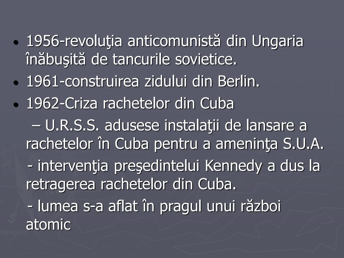 # Razboiul
# Rece
1947-1991 Războiul Rece (1947-1991) a fost
o confruntare deschisă, nonmilitară şi
limitată, care s-a dezvoltat
după Al D