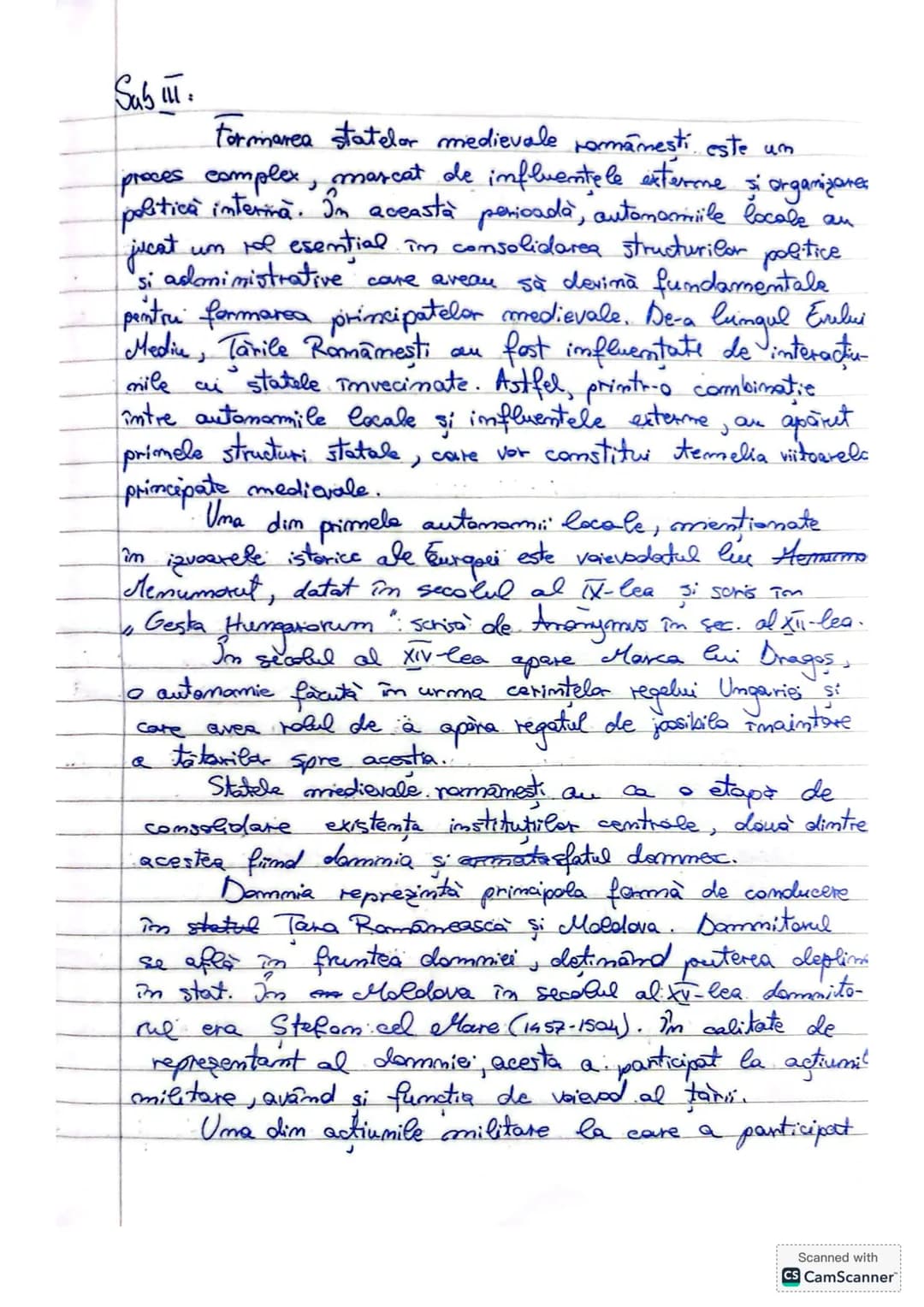 Sab
Formarea statelor medievale romanesti este um
proces complex, marcat de influentele exterme şi organizares
politică interină. In aceast