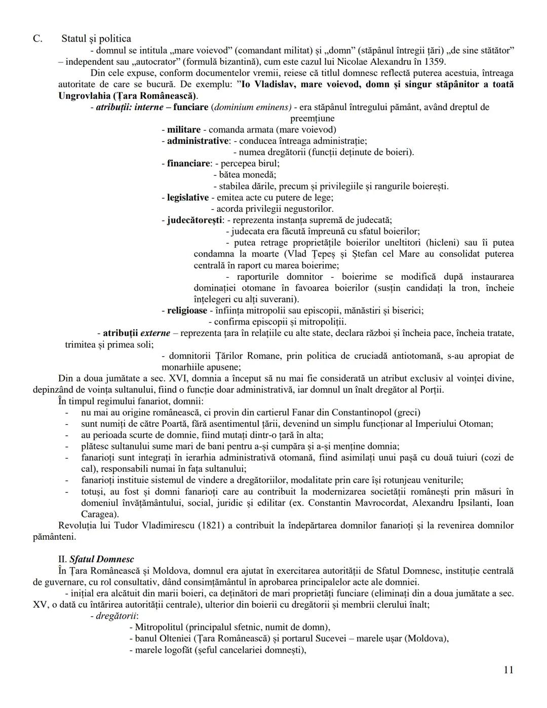 C. Statul şi politica
AUTONOMIILE LOCALE ŞI INSTITUŢIILE CENTRALE
IN SPAŢIUL ROMANESC (SEC. IX-XVIII)
În sec. IX - XIII, în urma destrămăr