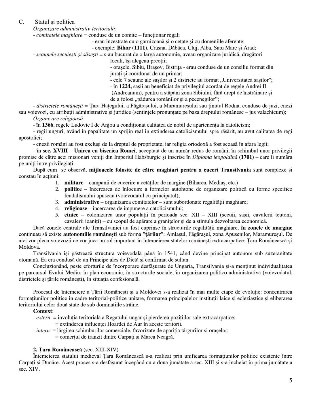 C. Statul şi politica
AUTONOMIILE LOCALE ŞI INSTITUŢIILE CENTRALE
IN SPAŢIUL ROMANESC (SEC. IX-XVIII)
În sec. IX - XIII, în urma destrămăr