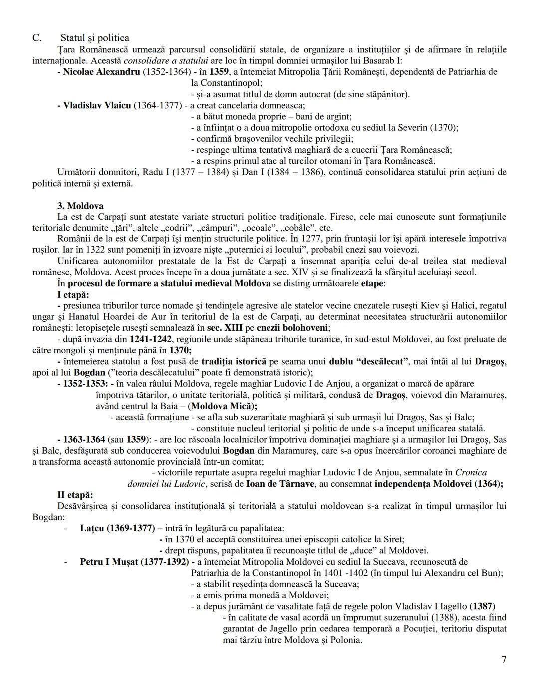 C. Statul şi politica
AUTONOMIILE LOCALE ŞI INSTITUŢIILE CENTRALE
IN SPAŢIUL ROMANESC (SEC. IX-XVIII)
În sec. IX - XIII, în urma destrămăr