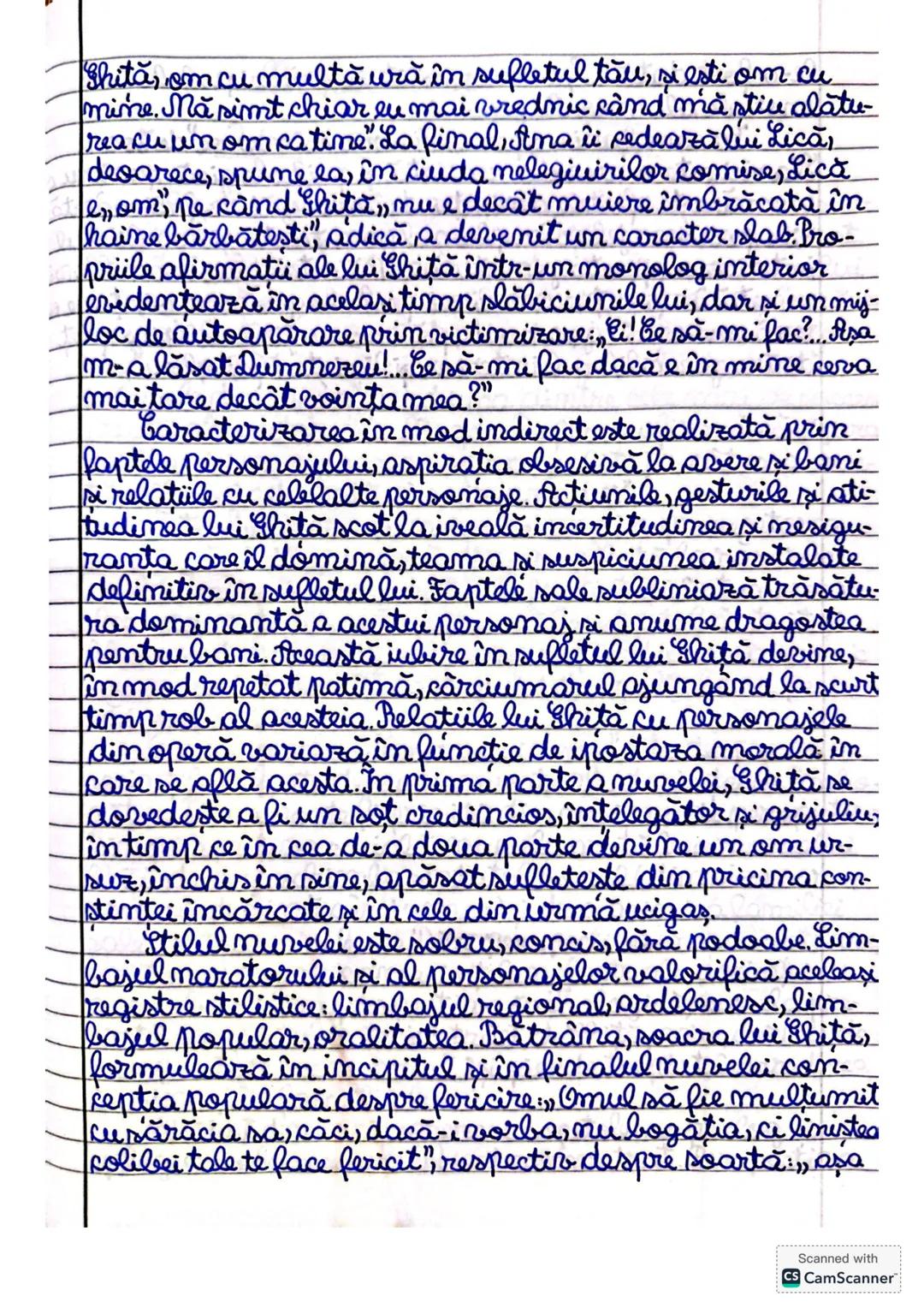 Moara cu noroc
de Joan Slavici
Particularitătile personajului principal
Nuvela este specia gemului epic, în prozăr cu un si
gur fir naratio