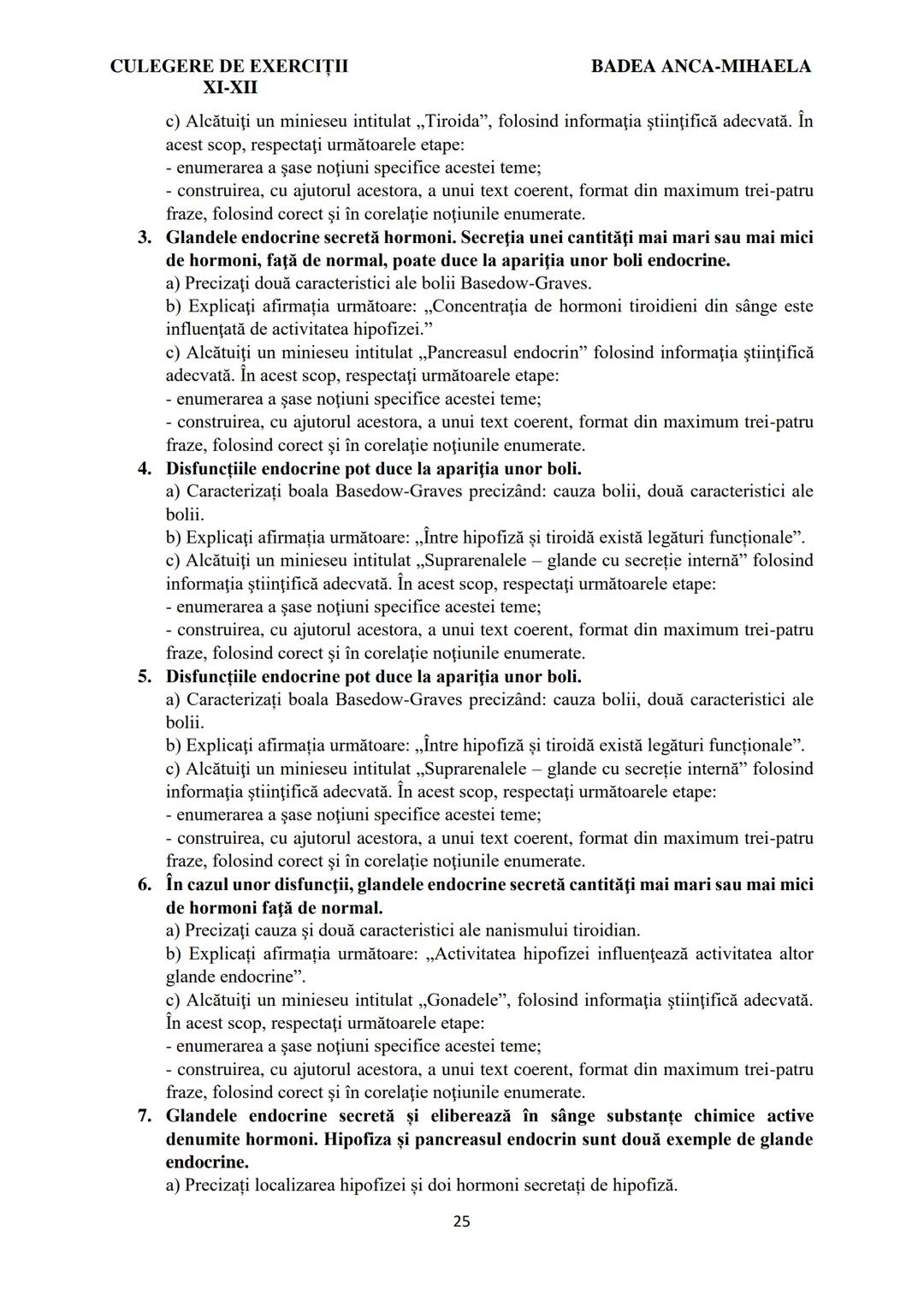 BADEA ANCA-MIHAELA
ISBN 978-973-0-37214-4
BIOLOGIE
CULEGERE DE EXERCIȚII
XI-XII
Reşiţa,
2022 CULEGERE DE EXERCIȚII
XI-XII
BADEA ANCA-