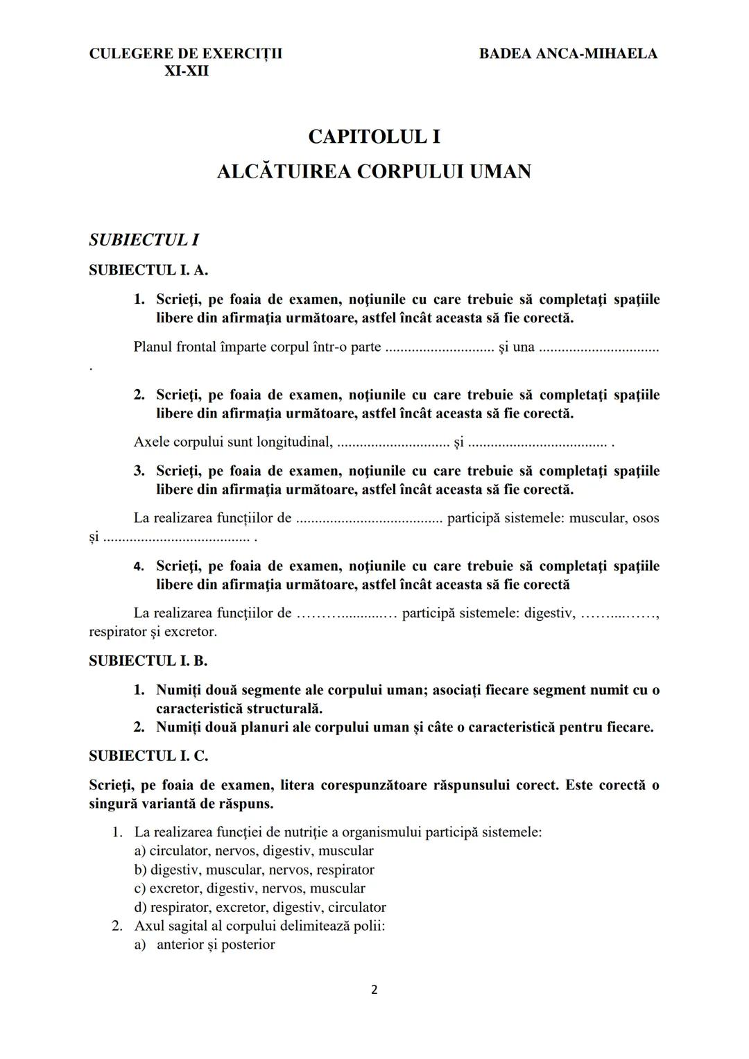 BADEA ANCA-MIHAELA
ISBN 978-973-0-37214-4
BIOLOGIE
CULEGERE DE EXERCIȚII
XI-XII
Reşiţa,
2022 CULEGERE DE EXERCIȚII
XI-XII
BADEA ANCA-