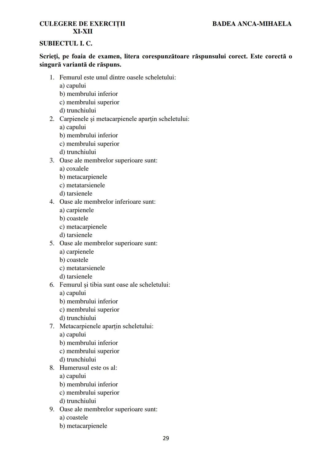 BADEA ANCA-MIHAELA
ISBN 978-973-0-37214-4
BIOLOGIE
CULEGERE DE EXERCIȚII
XI-XII
Reşiţa,
2022 CULEGERE DE EXERCIȚII
XI-XII
BADEA ANCA-