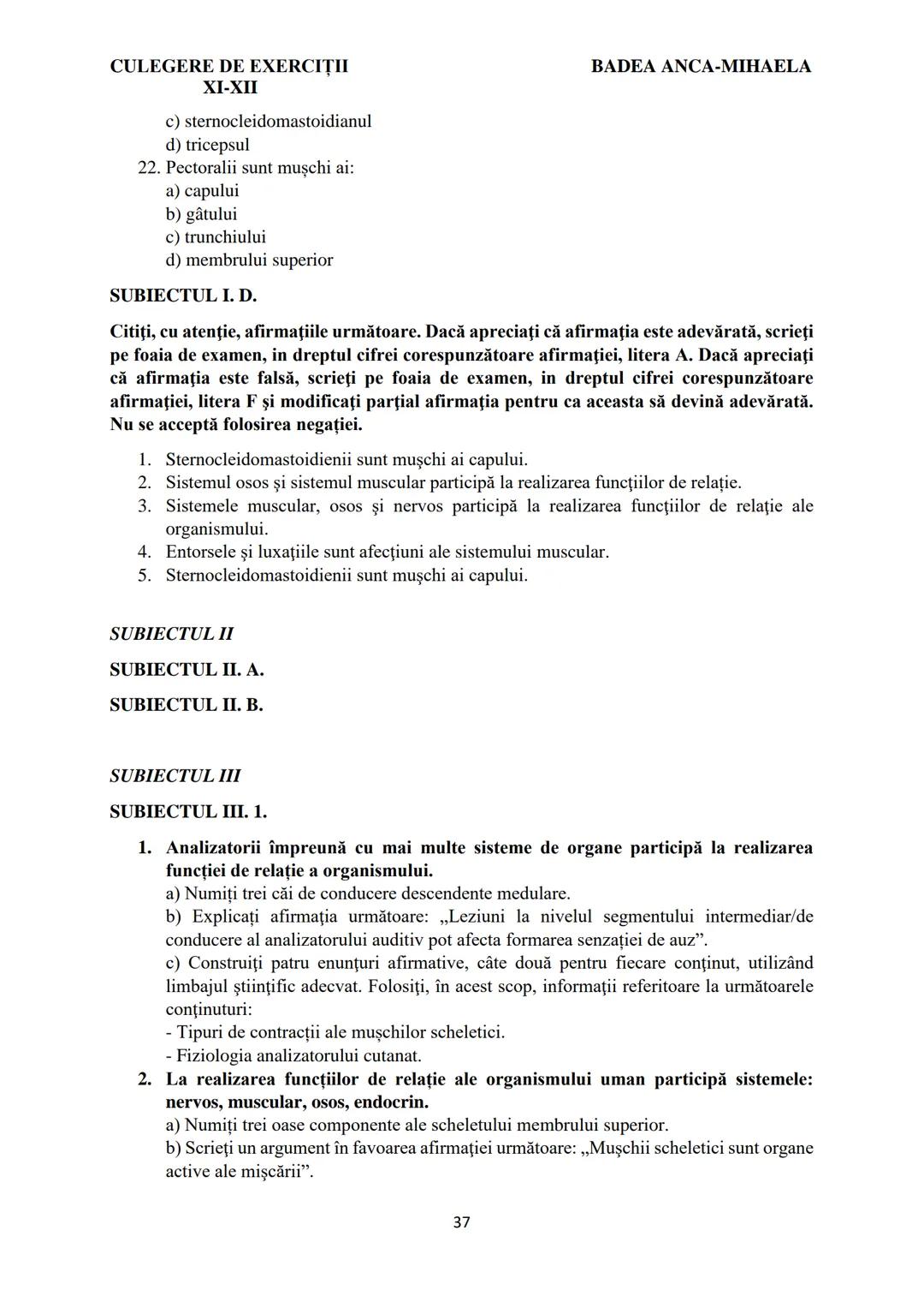 BADEA ANCA-MIHAELA
ISBN 978-973-0-37214-4
BIOLOGIE
CULEGERE DE EXERCIȚII
XI-XII
Reşiţa,
2022 CULEGERE DE EXERCIȚII
XI-XII
BADEA ANCA-