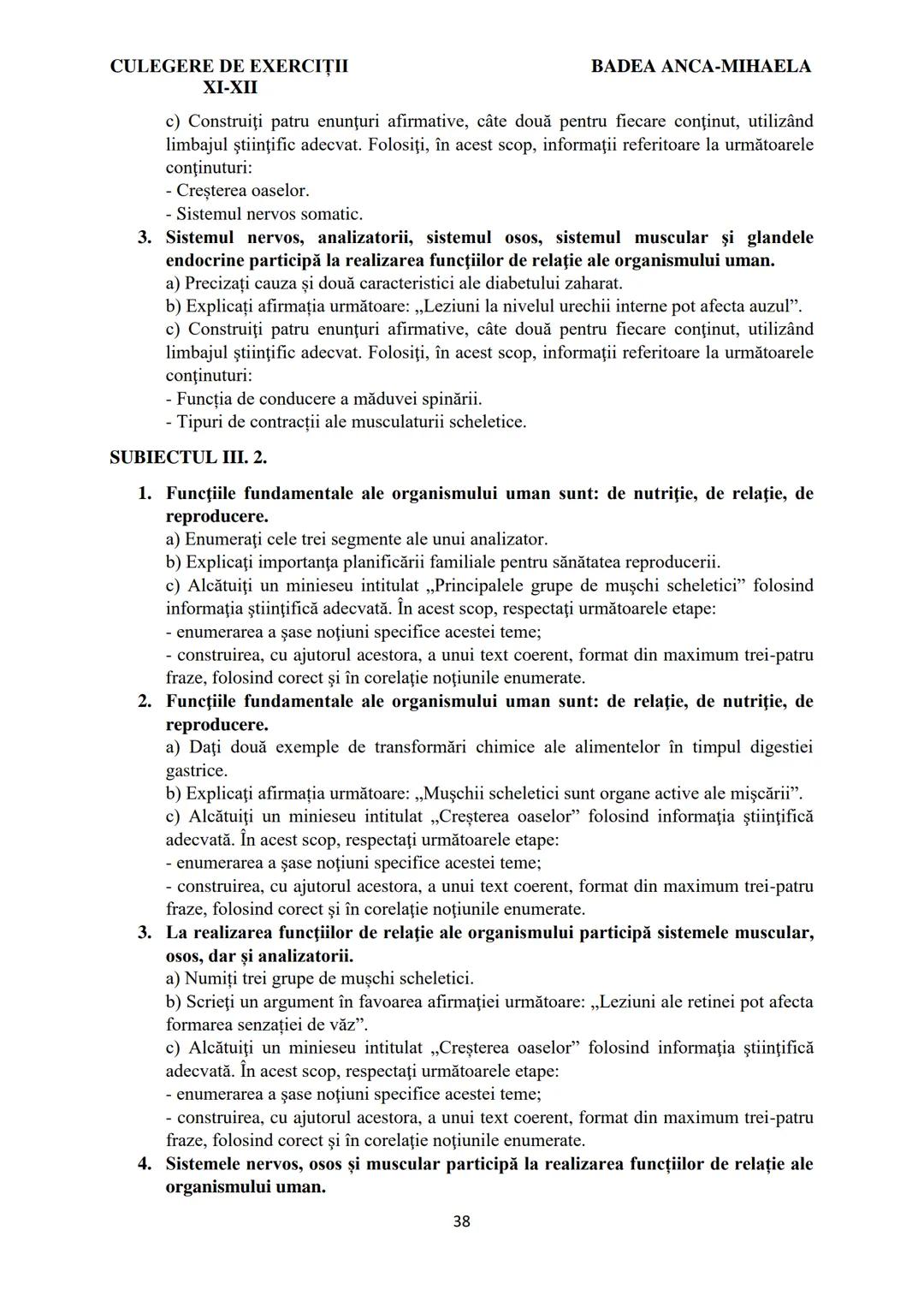 BADEA ANCA-MIHAELA
ISBN 978-973-0-37214-4
BIOLOGIE
CULEGERE DE EXERCIȚII
XI-XII
Reşiţa,
2022 CULEGERE DE EXERCIȚII
XI-XII
BADEA ANCA-