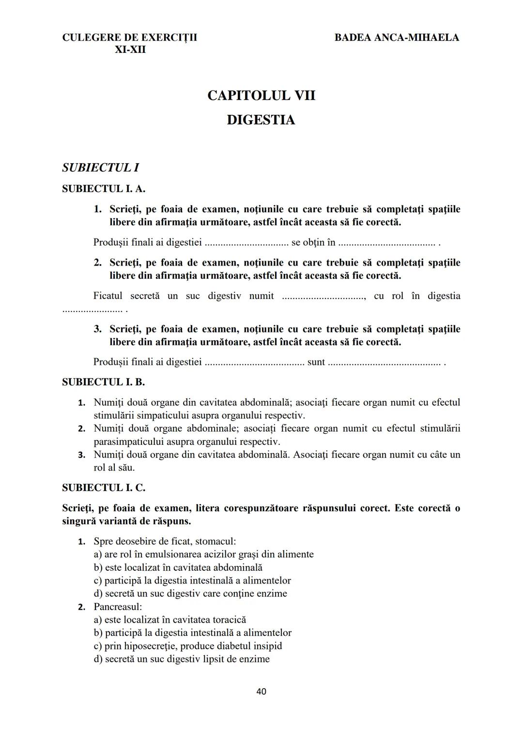 BADEA ANCA-MIHAELA
ISBN 978-973-0-37214-4
BIOLOGIE
CULEGERE DE EXERCIȚII
XI-XII
Reşiţa,
2022 CULEGERE DE EXERCIȚII
XI-XII
BADEA ANCA-