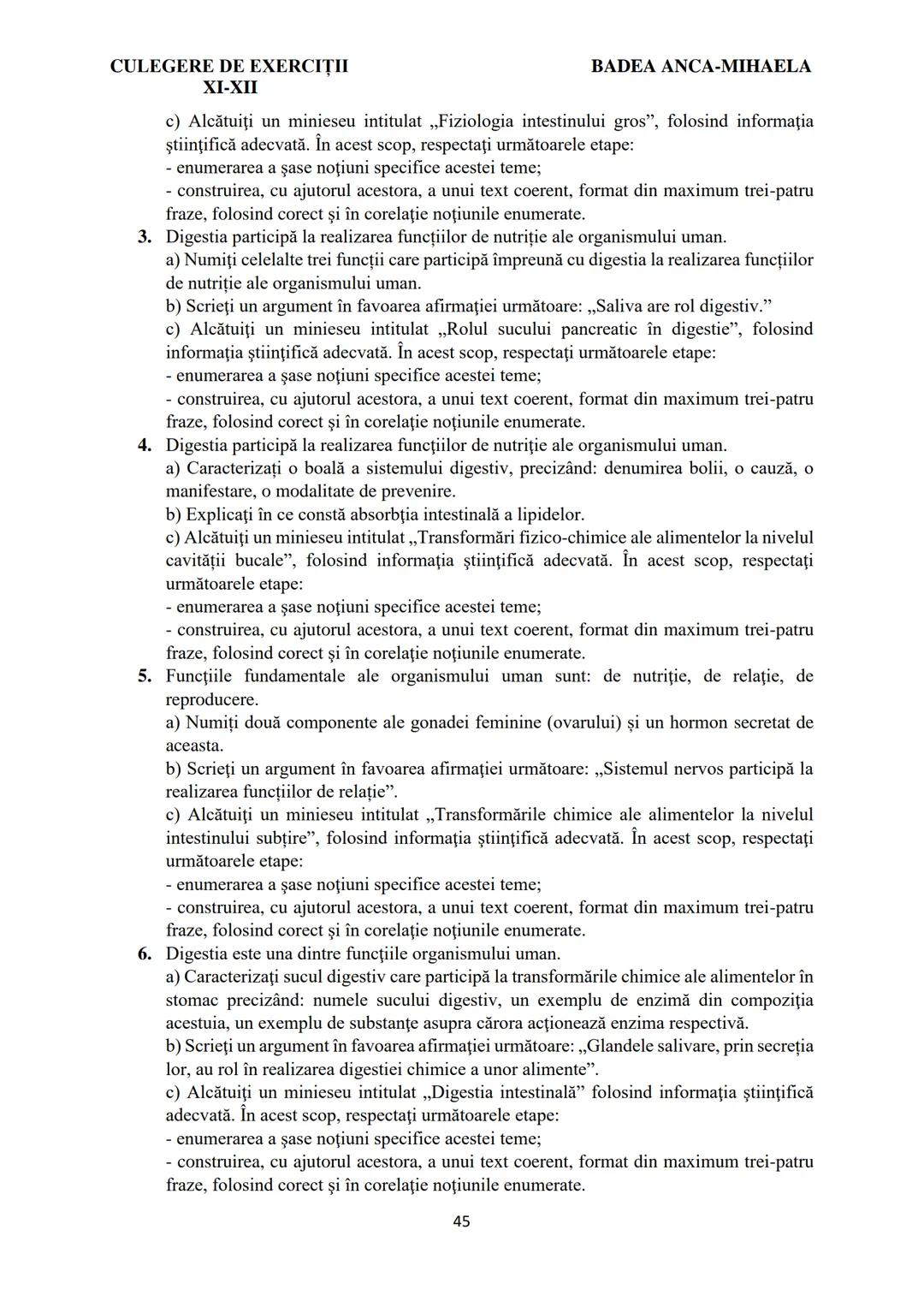 BADEA ANCA-MIHAELA
ISBN 978-973-0-37214-4
BIOLOGIE
CULEGERE DE EXERCIȚII
XI-XII
Reşiţa,
2022 CULEGERE DE EXERCIȚII
XI-XII
BADEA ANCA-