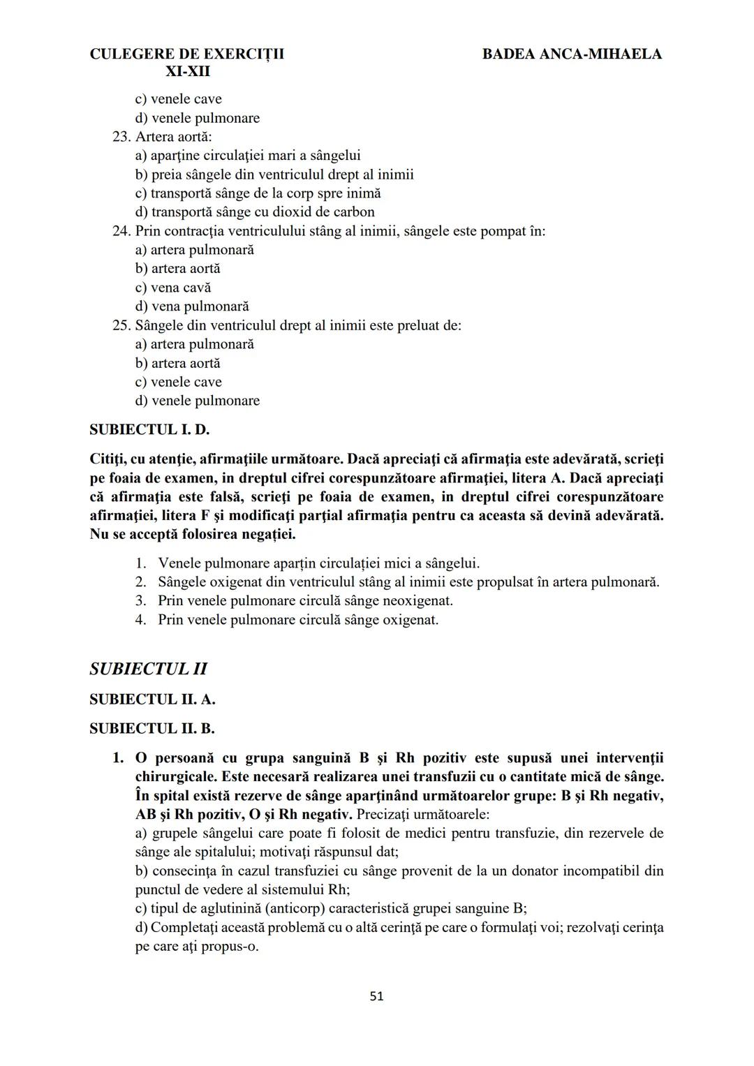 BADEA ANCA-MIHAELA
ISBN 978-973-0-37214-4
BIOLOGIE
CULEGERE DE EXERCIȚII
XI-XII
Reşiţa,
2022 CULEGERE DE EXERCIȚII
XI-XII
BADEA ANCA-