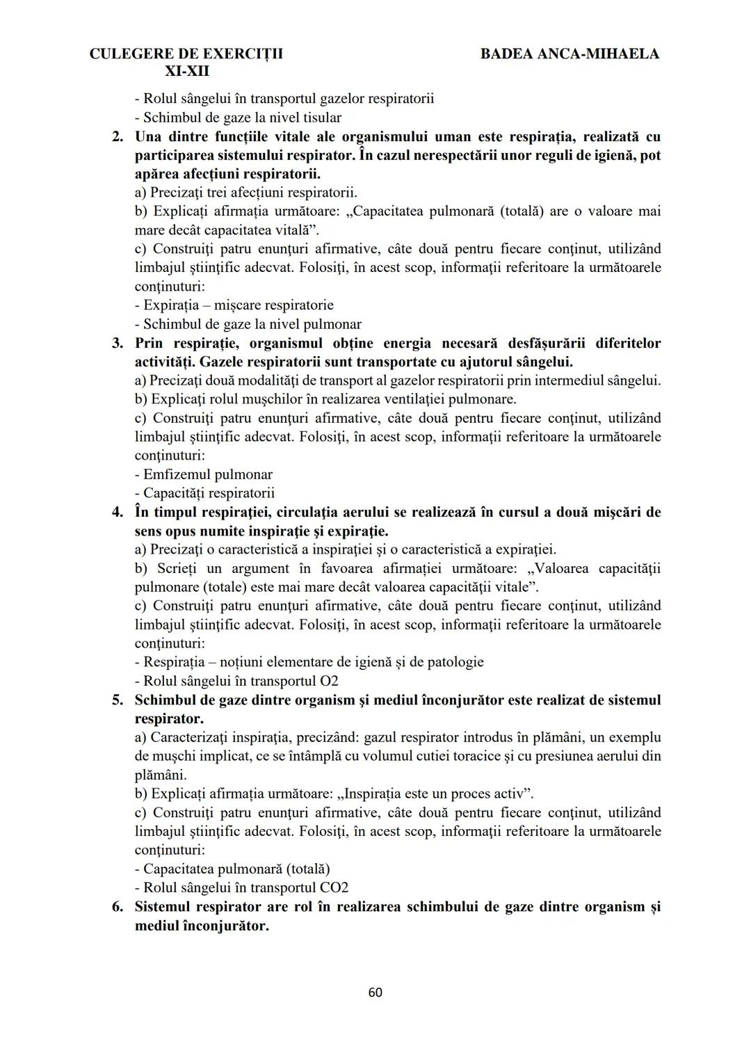 BADEA ANCA-MIHAELA
ISBN 978-973-0-37214-4
BIOLOGIE
CULEGERE DE EXERCIȚII
XI-XII
Reşiţa,
2022 CULEGERE DE EXERCIȚII
XI-XII
BADEA ANCA-