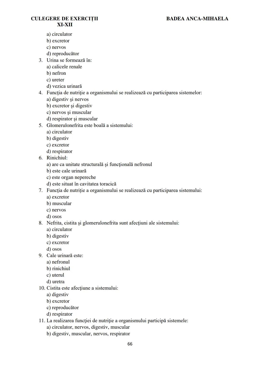 BADEA ANCA-MIHAELA
ISBN 978-973-0-37214-4
BIOLOGIE
CULEGERE DE EXERCIȚII
XI-XII
Reşiţa,
2022 CULEGERE DE EXERCIȚII
XI-XII
BADEA ANCA-