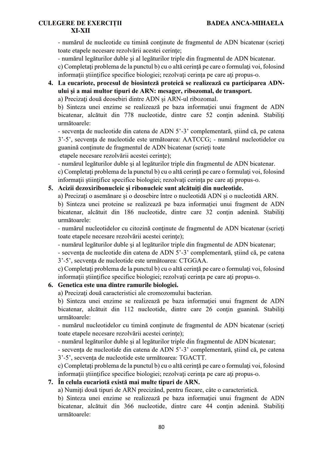 BADEA ANCA-MIHAELA
ISBN 978-973-0-37214-4
BIOLOGIE
CULEGERE DE EXERCIȚII
XI-XII
Reşiţa,
2022 CULEGERE DE EXERCIȚII
XI-XII
BADEA ANCA-