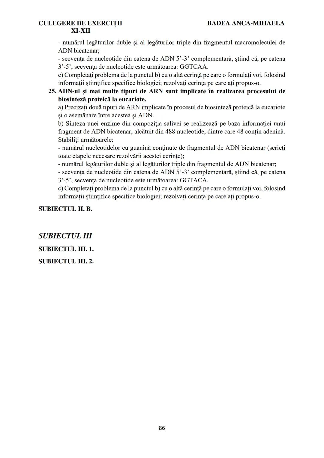 BADEA ANCA-MIHAELA
ISBN 978-973-0-37214-4
BIOLOGIE
CULEGERE DE EXERCIȚII
XI-XII
Reşiţa,
2022 CULEGERE DE EXERCIȚII
XI-XII
BADEA ANCA-