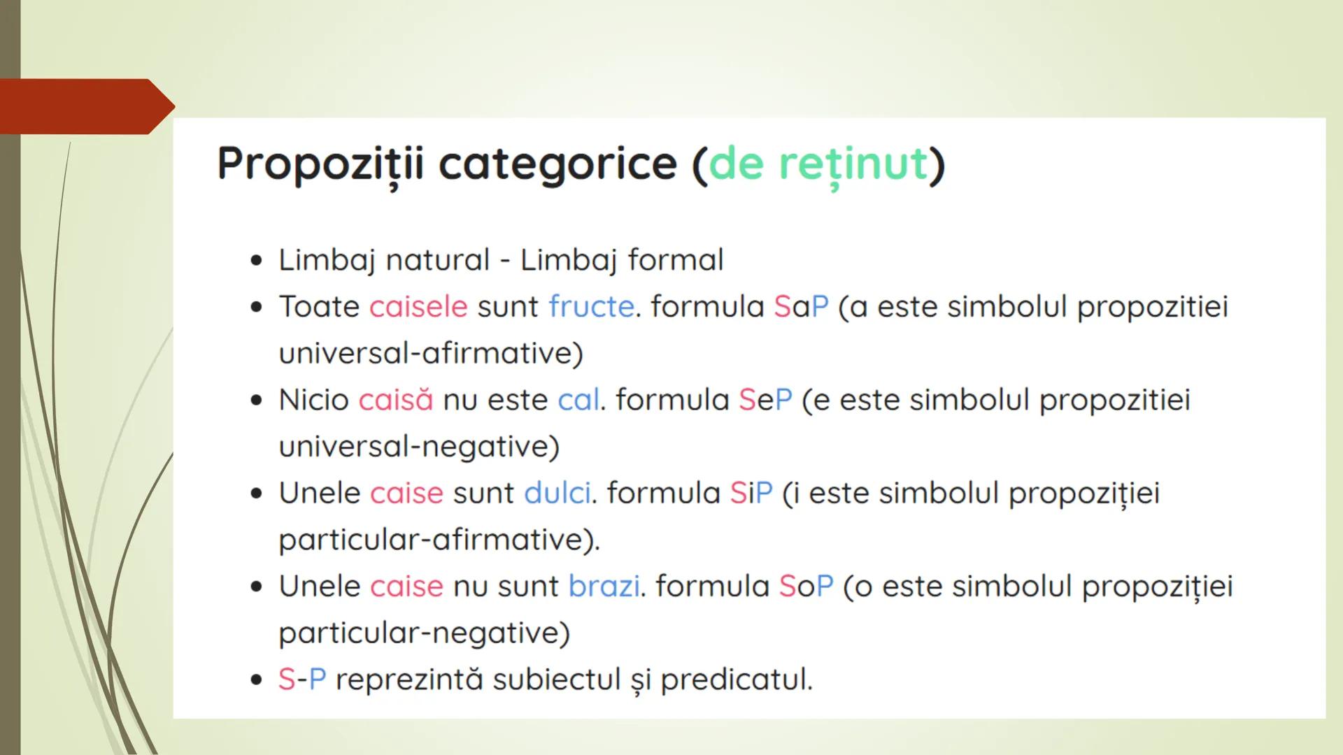 Teorie Logică @ Bacalaureat
Conţinut:
Termeni, Definire, Clasificare, Propoziții categorice, Raționamente (deductive,
inductive), Demonstra