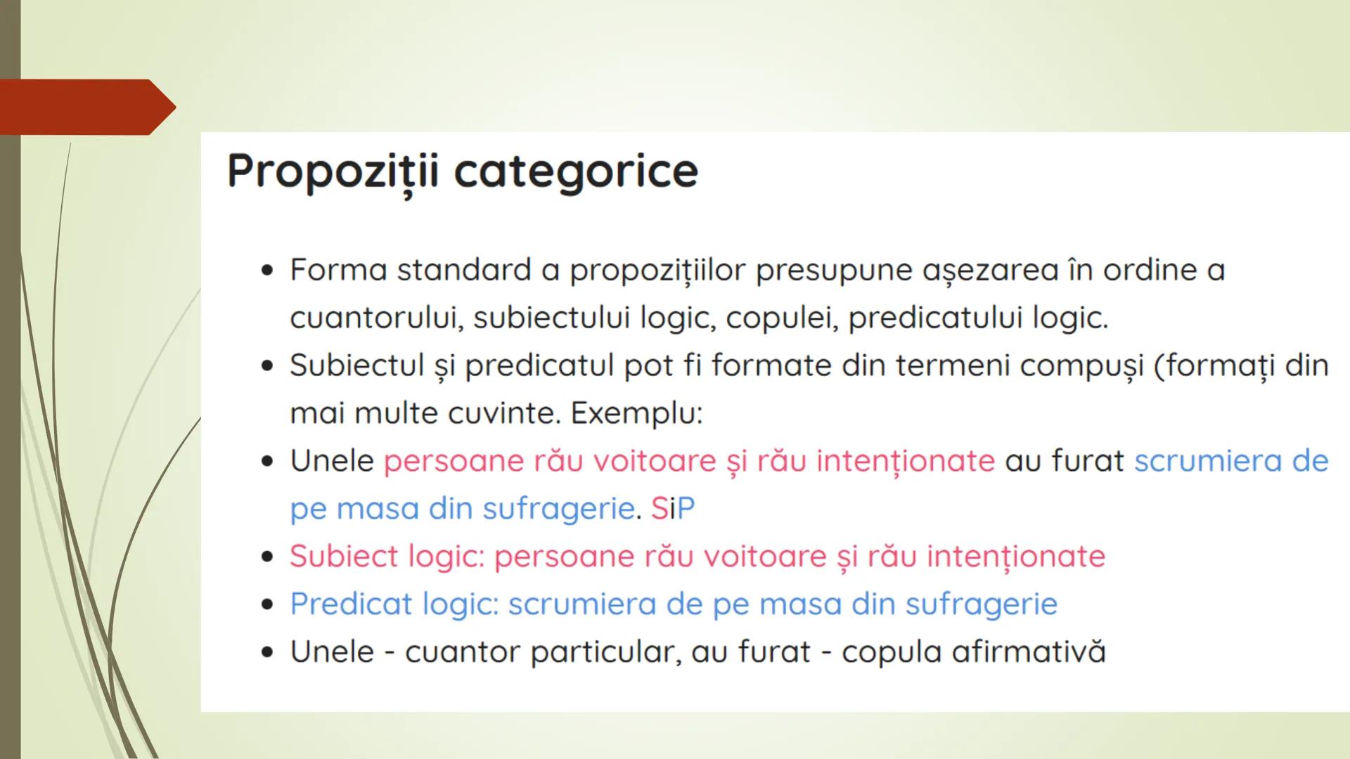 Teorie Logică @ Bacalaureat
Conţinut:
Termeni, Definire, Clasificare, Propoziții categorice, Raționamente (deductive,
inductive), Demonstra