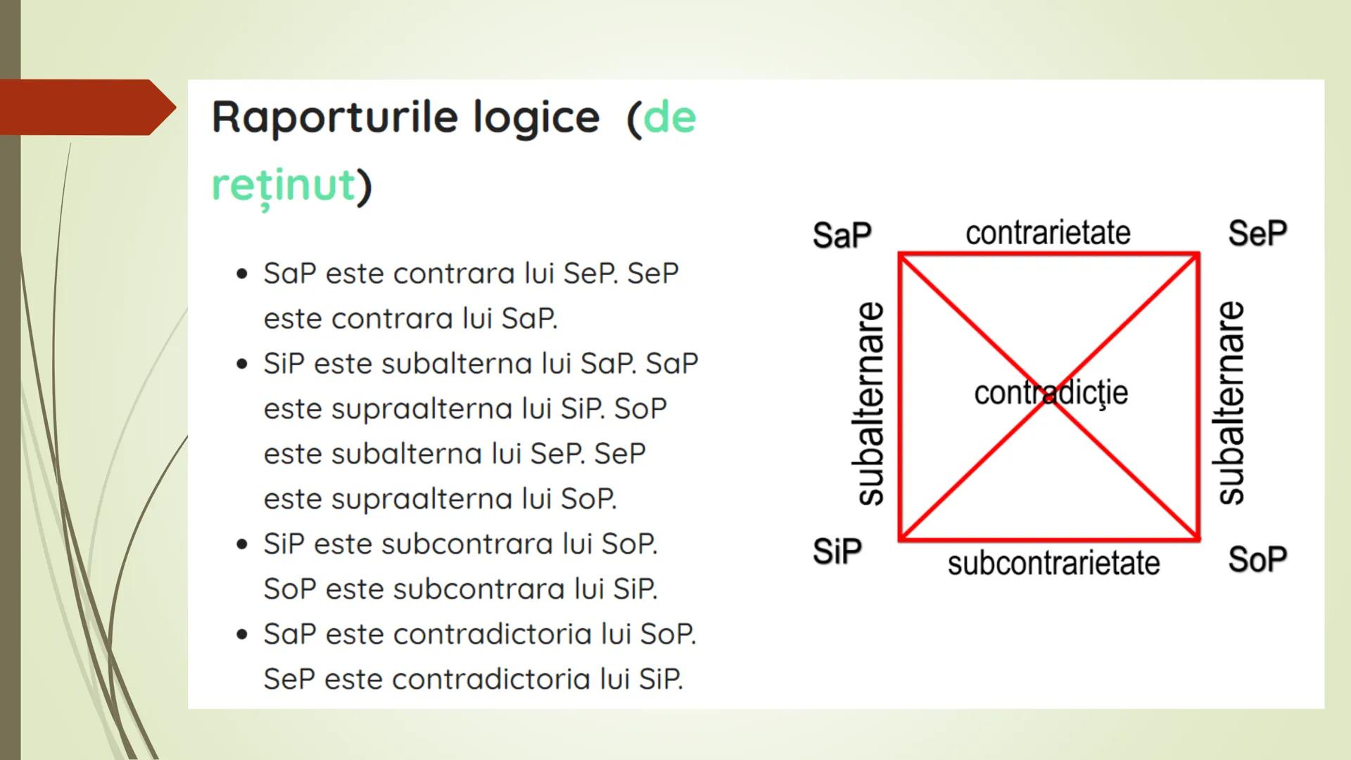 Teorie Logică @ Bacalaureat
Conţinut:
Termeni, Definire, Clasificare, Propoziții categorice, Raționamente (deductive,
inductive), Demonstra