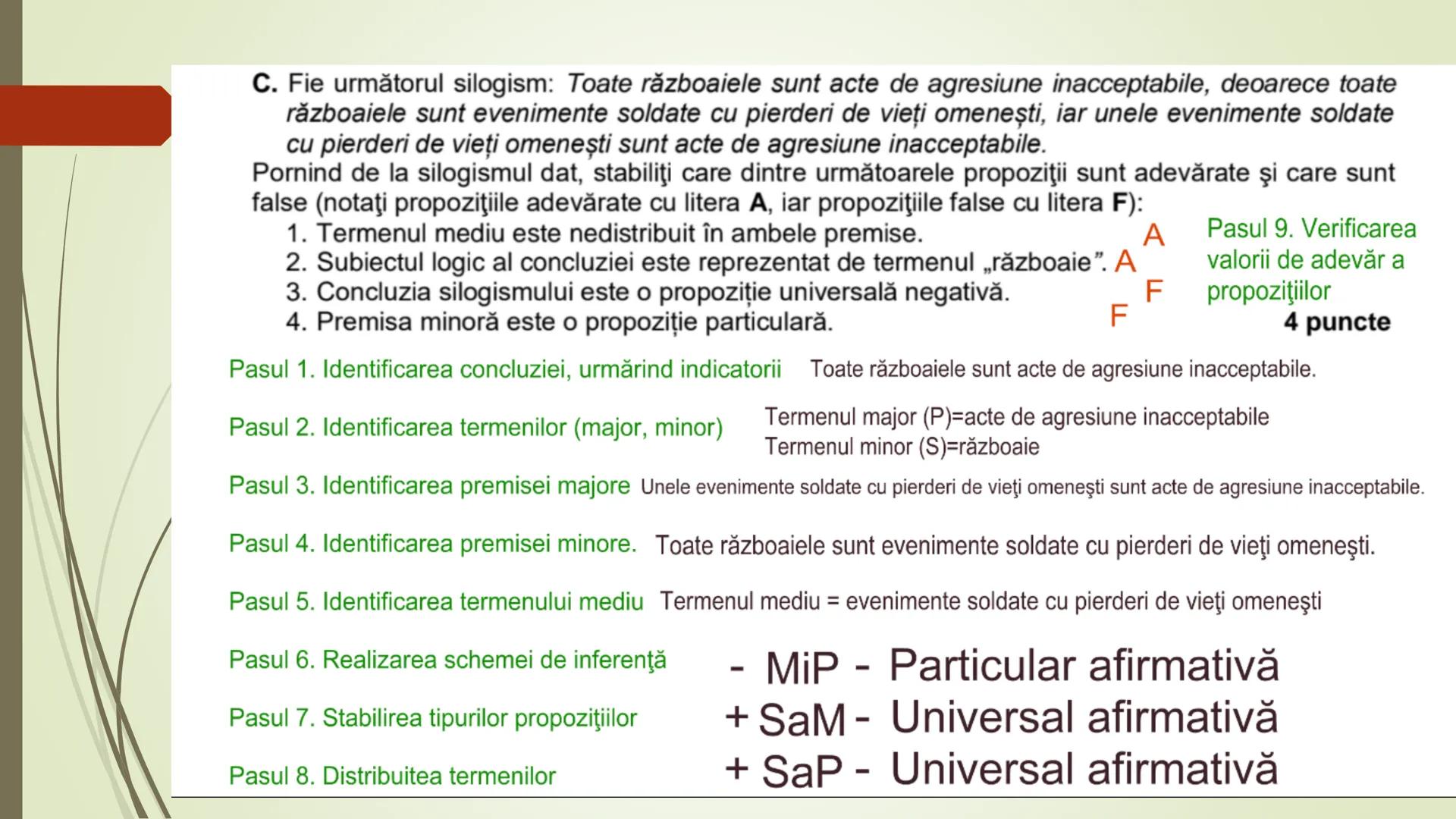 Teorie Logică @ Bacalaureat
Conţinut:
Termeni, Definire, Clasificare, Propoziții categorice, Raționamente (deductive,
inductive), Demonstra