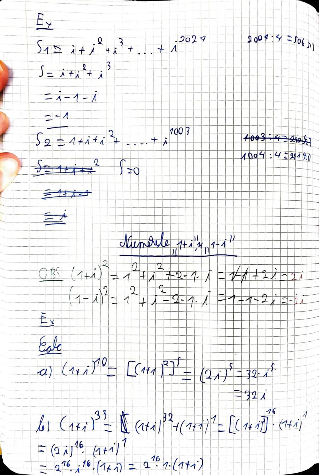 # Numere complexe
⑦ Forma algebrica a unui nr. complex
$z = a + ib$, unde $a, b \in \mathbb{R}$, $i$ = unitate imaginara
$(i^2 = -1)$
No