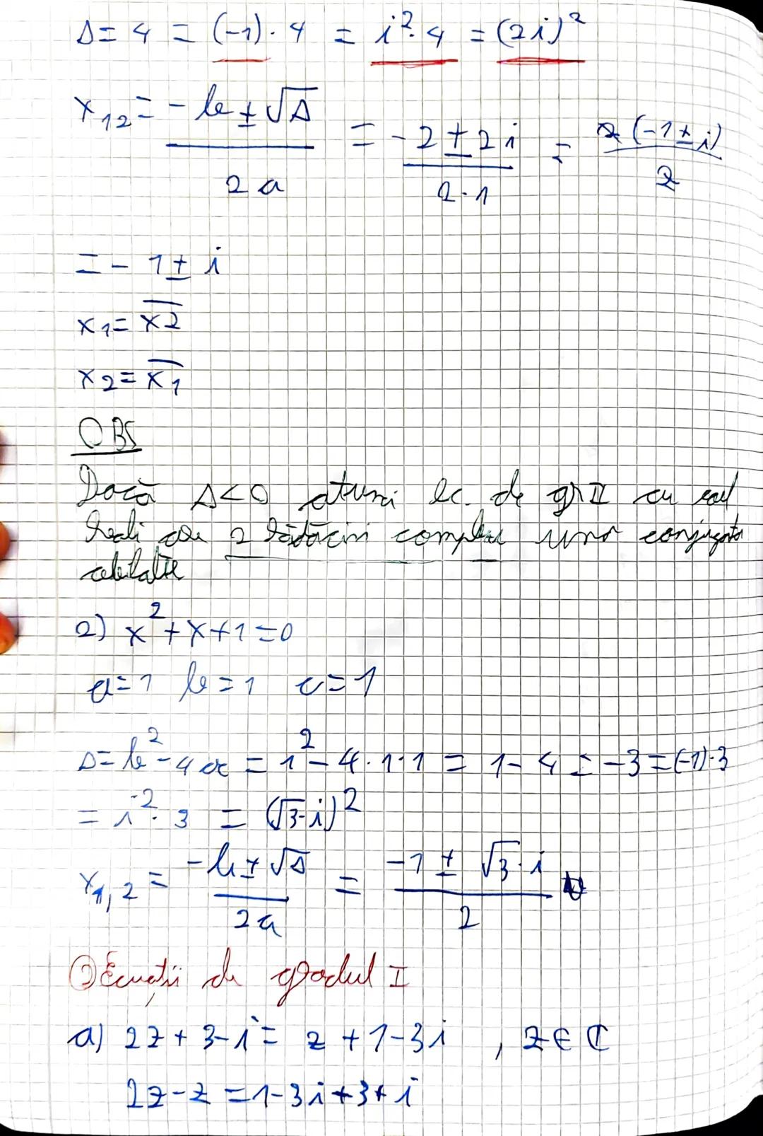 # Numere complexe
⑦ Forma algebrica a unui nr. complex
$z = a + ib$, unde $a, b \in \mathbb{R}$, $i$ = unitate imaginara
$(i^2 = -1)$
No
