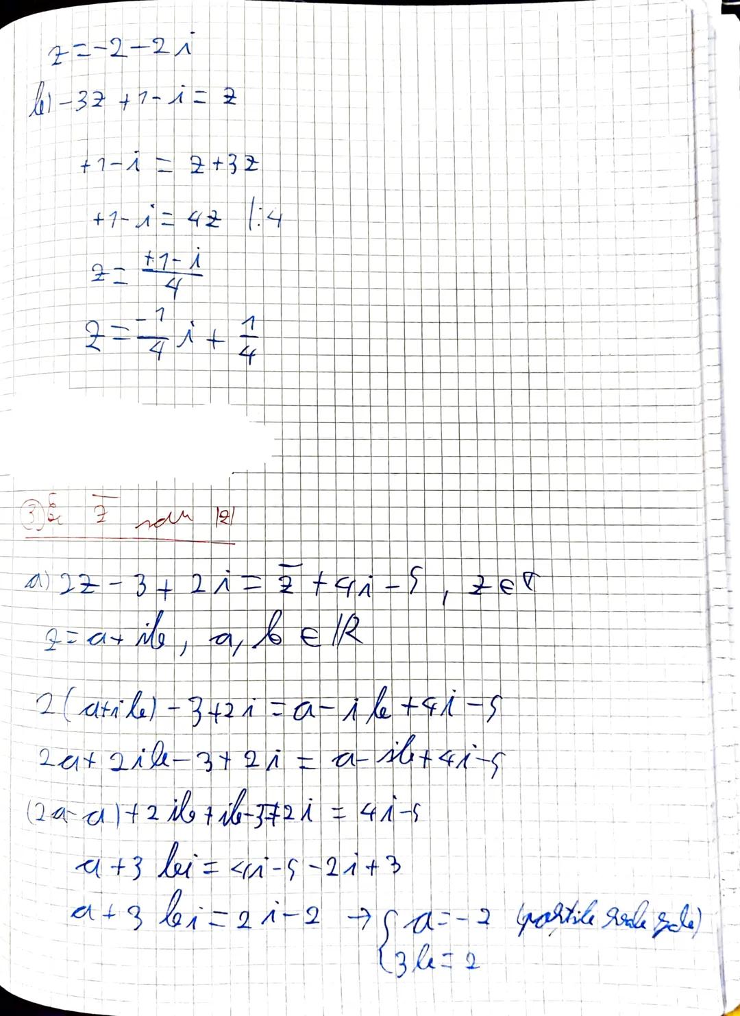 # Numere complexe
⑦ Forma algebrica a unui nr. complex
$z = a + ib$, unde $a, b \in \mathbb{R}$, $i$ = unitate imaginara
$(i^2 = -1)$
No