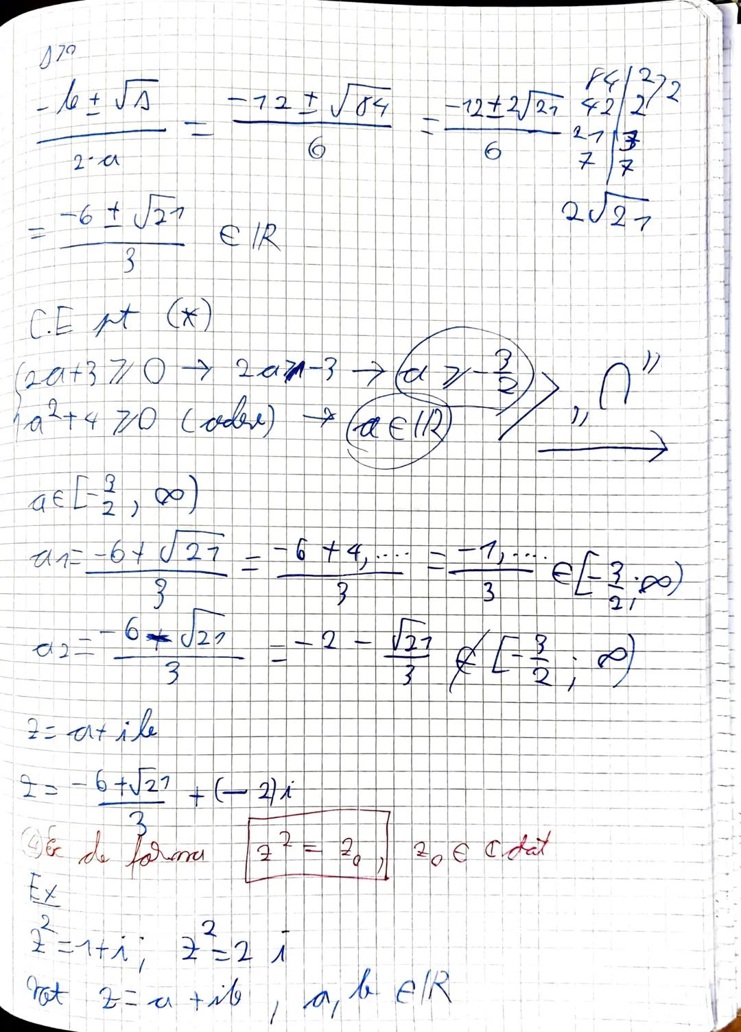 # Numere complexe
⑦ Forma algebrica a unui nr. complex
$z = a + ib$, unde $a, b \in \mathbb{R}$, $i$ = unitate imaginara
$(i^2 = -1)$
No