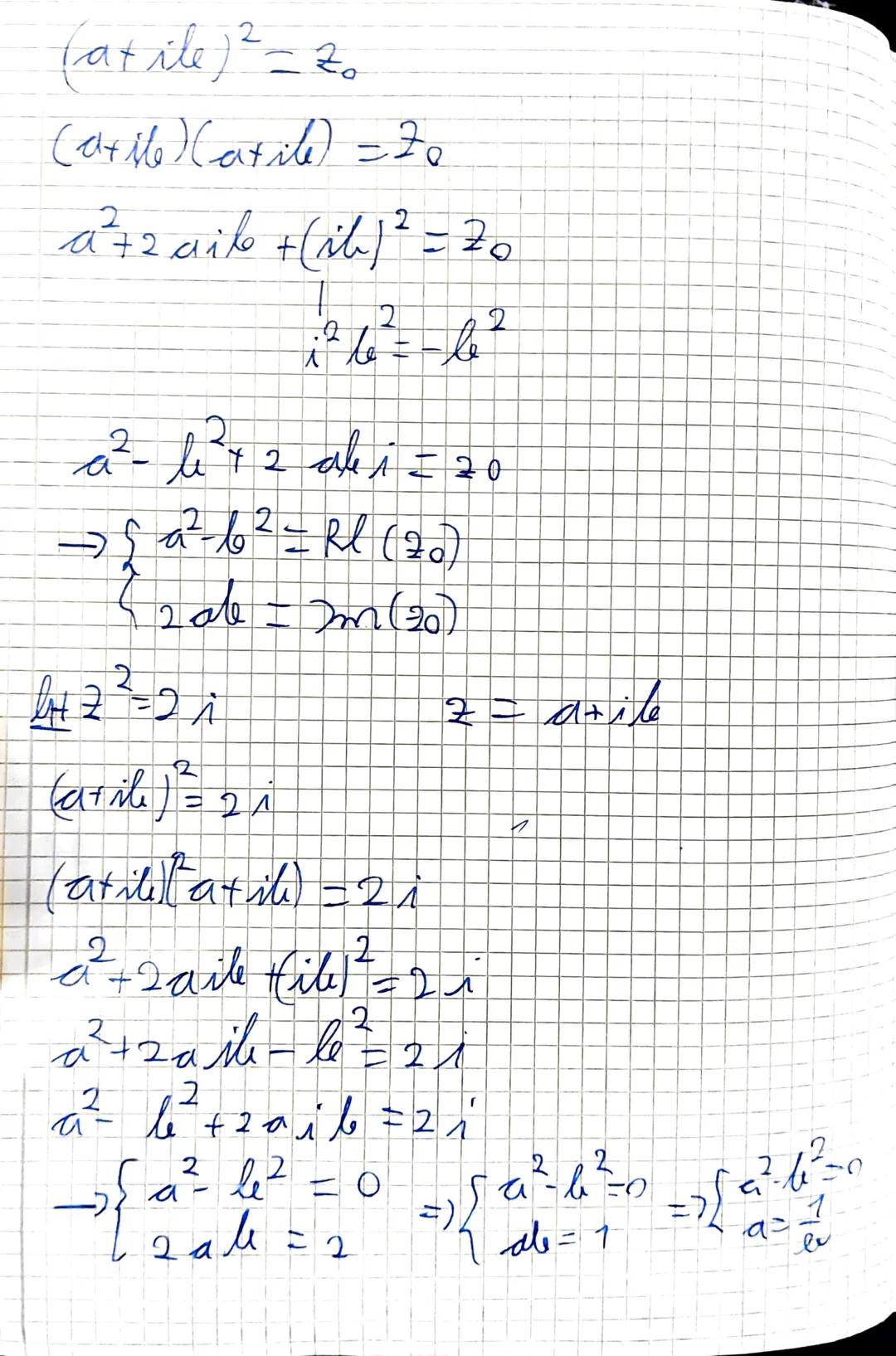 # Numere complexe
⑦ Forma algebrica a unui nr. complex
$z = a + ib$, unde $a, b \in \mathbb{R}$, $i$ = unitate imaginara
$(i^2 = -1)$
No