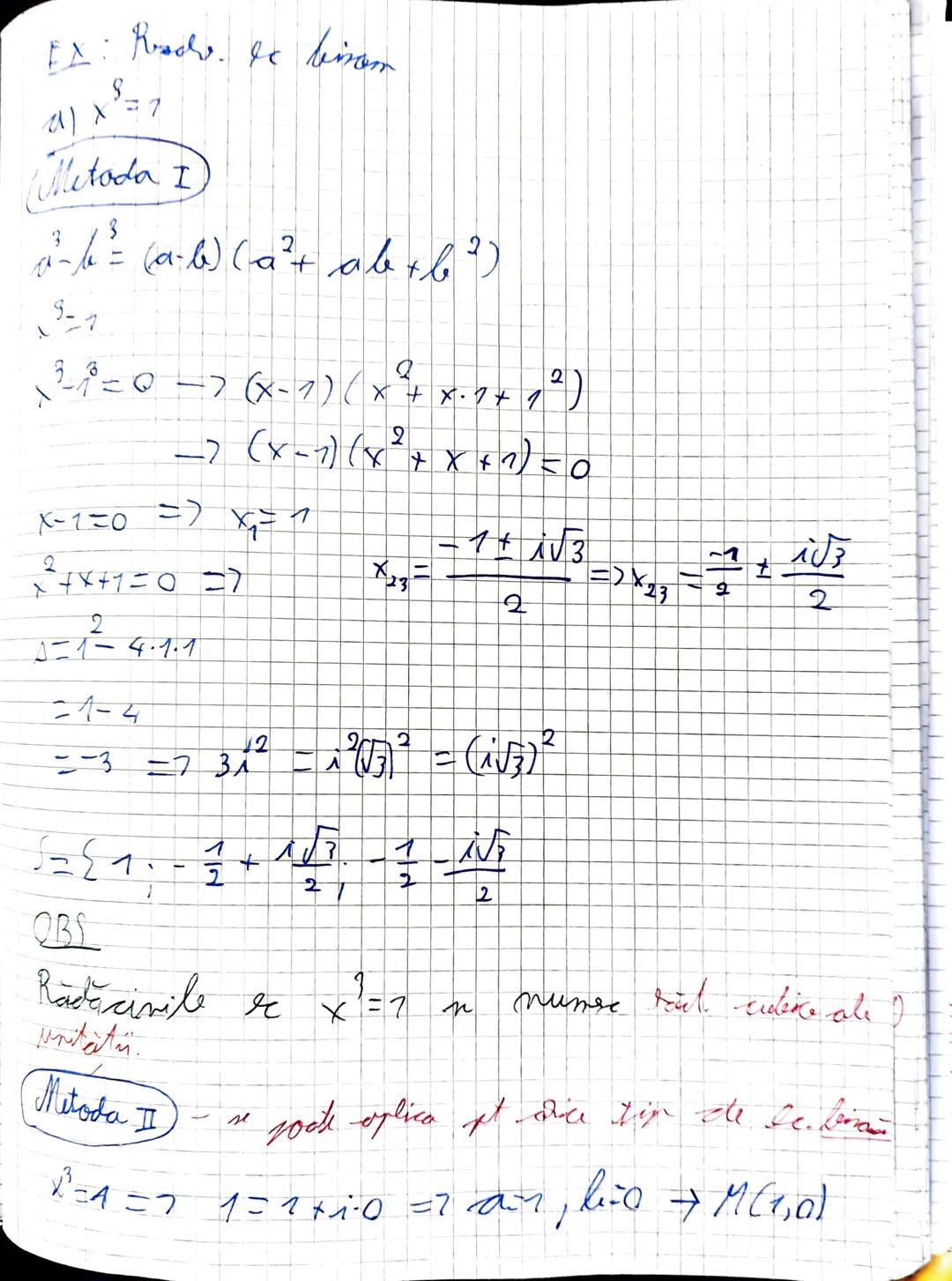 # Numere complexe
⑦ Forma algebrica a unui nr. complex
$z = a + ib$, unde $a, b \in \mathbb{R}$, $i$ = unitate imaginara
$(i^2 = -1)$
No