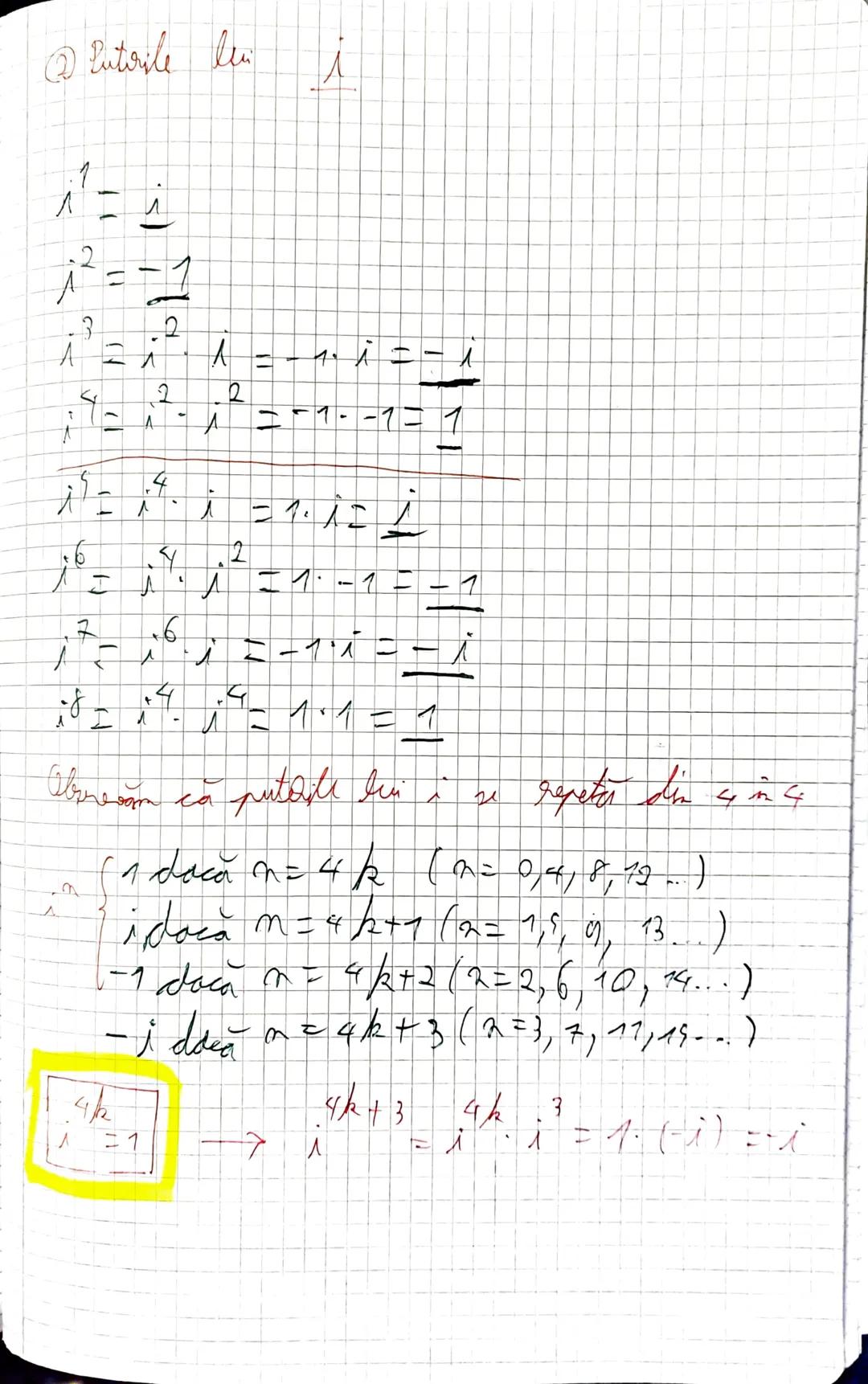 # Numere complexe
⑦ Forma algebrica a unui nr. complex
$z = a + ib$, unde $a, b \in \mathbb{R}$, $i$ = unitate imaginara
$(i^2 = -1)$
No