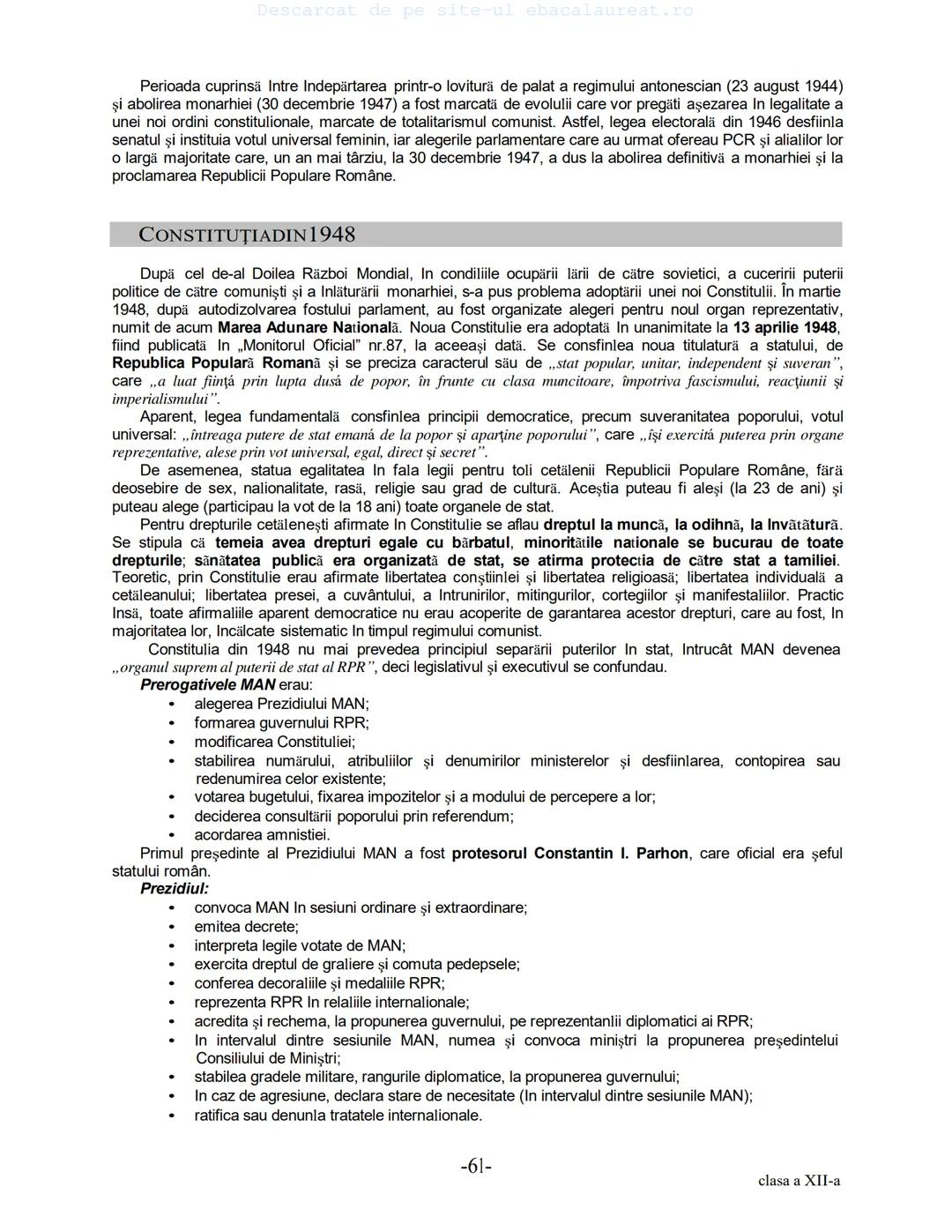 Descarcat de pe site-ul ebacalaureat.ro
Istorie
Sinteze
Bacalaureat
clasa a XII-a
(Descarcat de pe site-ul ebacalaureat.ro)
CUPRINS
Capitolu