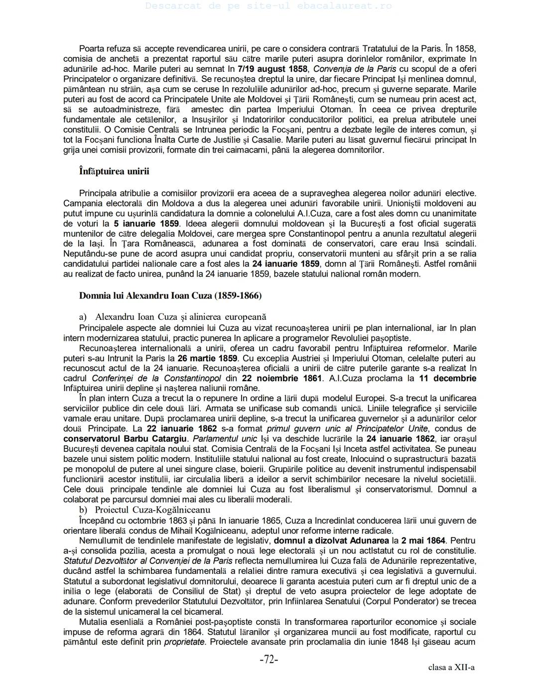 Descarcat de pe site-ul ebacalaureat.ro
Istorie
Sinteze
Bacalaureat
clasa a XII-a
(Descarcat de pe site-ul ebacalaureat.ro)
CUPRINS
Capitolu