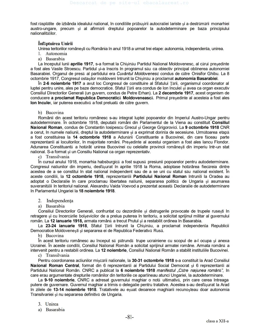 Descarcat de pe site-ul ebacalaureat.ro
Istorie
Sinteze
Bacalaureat
clasa a XII-a
(Descarcat de pe site-ul ebacalaureat.ro)
CUPRINS
Capitolu