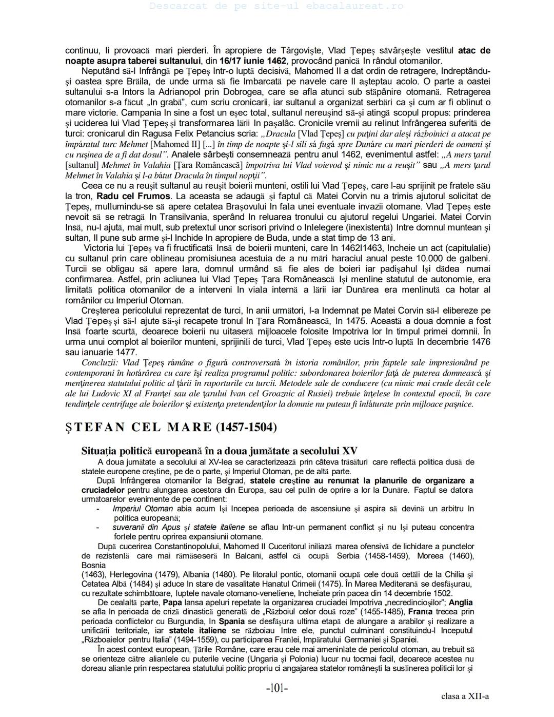 Descarcat de pe site-ul ebacalaureat.ro
Istorie
Sinteze
Bacalaureat
clasa a XII-a
(Descarcat de pe site-ul ebacalaureat.ro)
CUPRINS
Capitolu