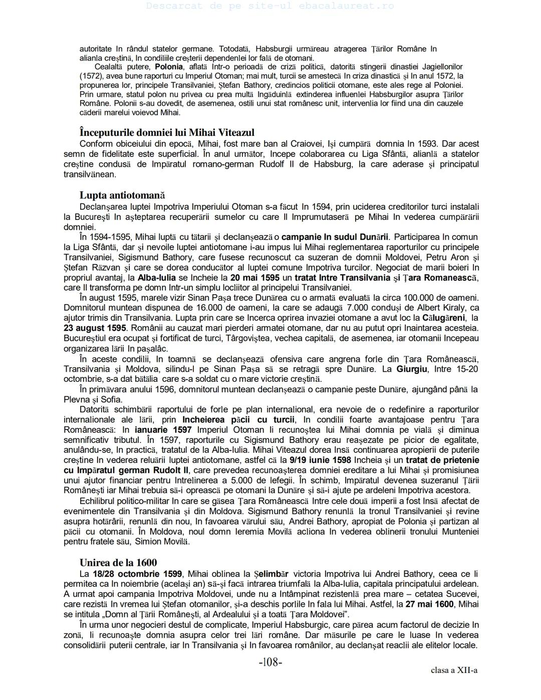 Descarcat de pe site-ul ebacalaureat.ro
Istorie
Sinteze
Bacalaureat
clasa a XII-a
(Descarcat de pe site-ul ebacalaureat.ro)
CUPRINS
Capitolu